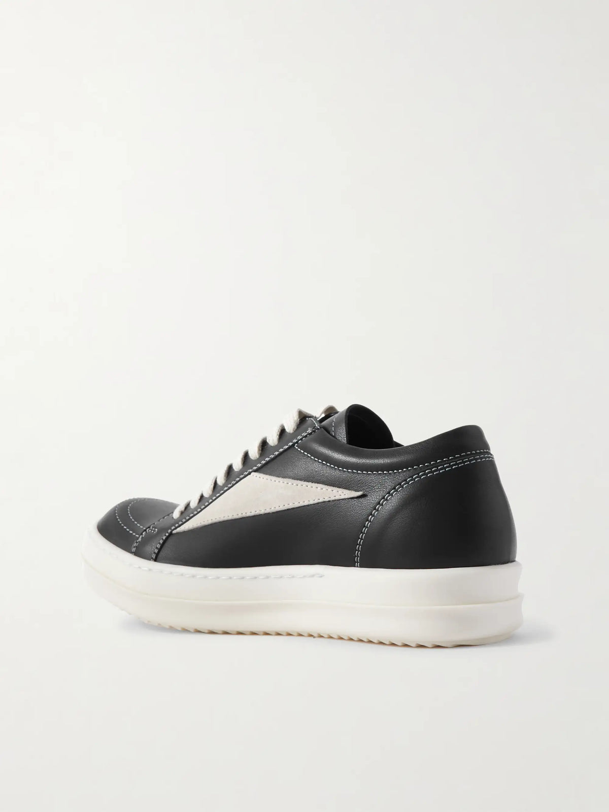 Vintage Suede-trimmed Leather Sneakers