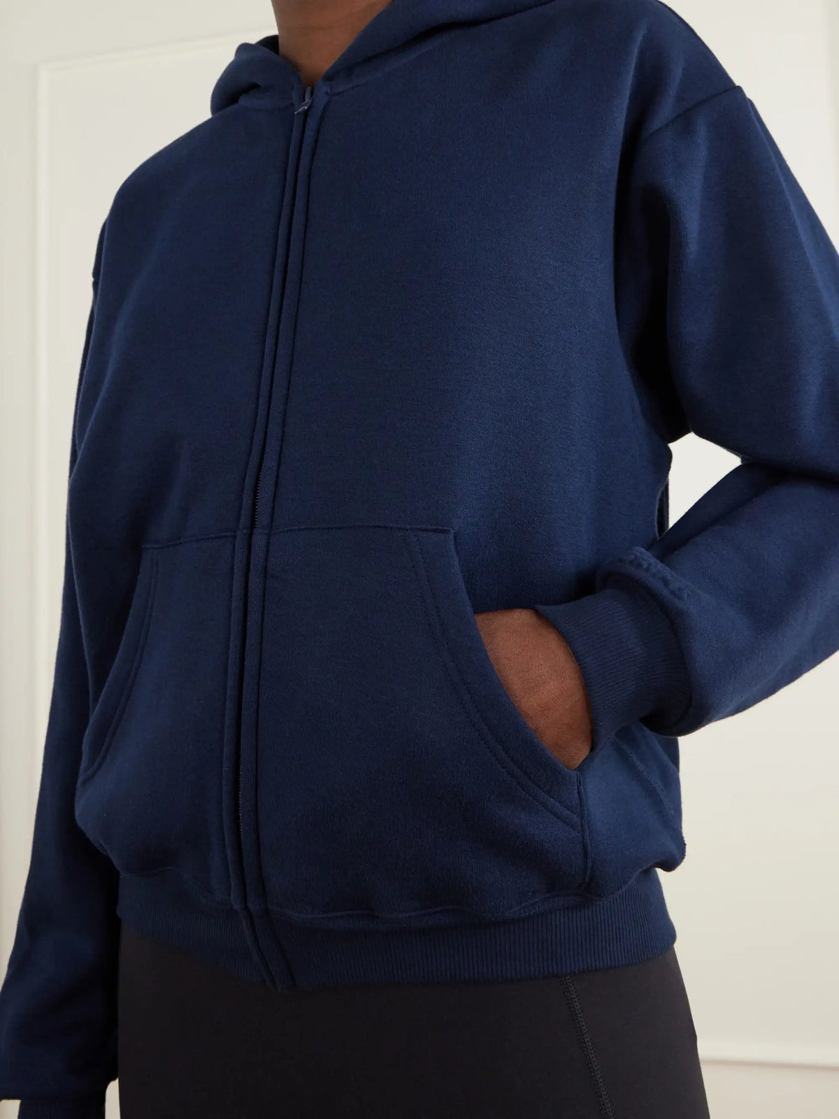 SKIMS Hooded Cotton-blend Fleece Zip-up Sweatshirt