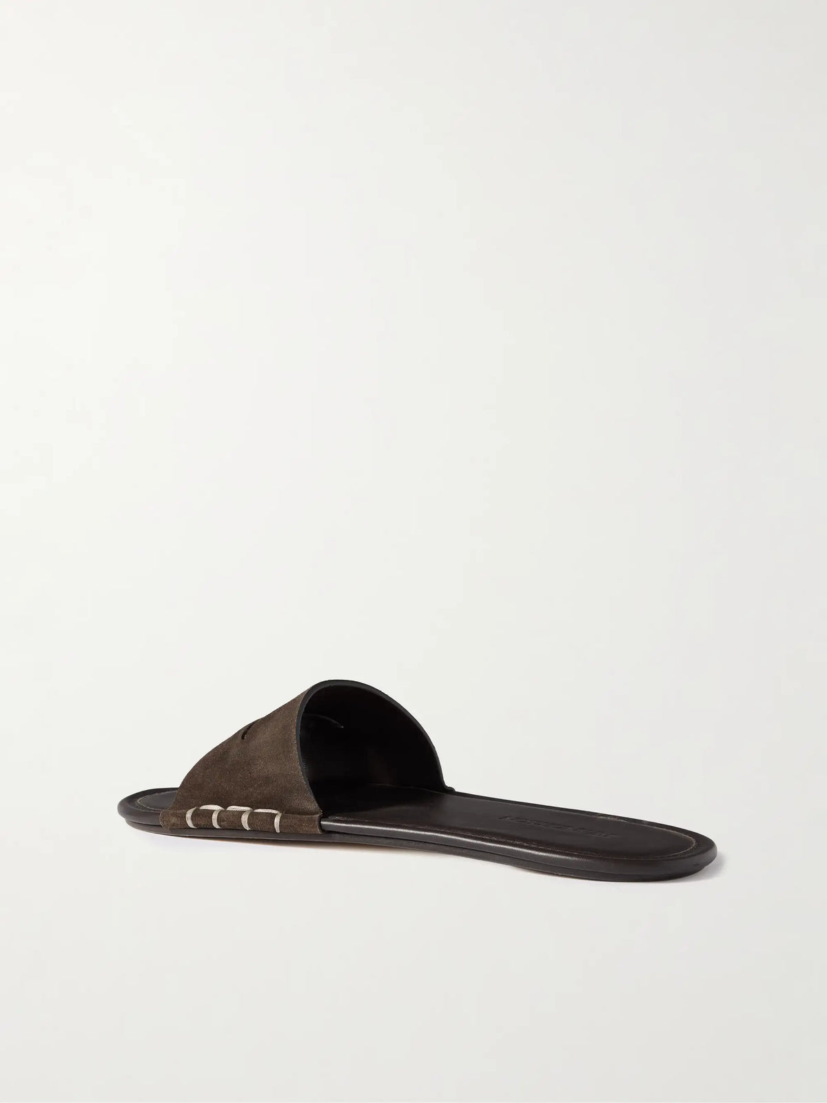 Loafer Whipstitched Suede Slides