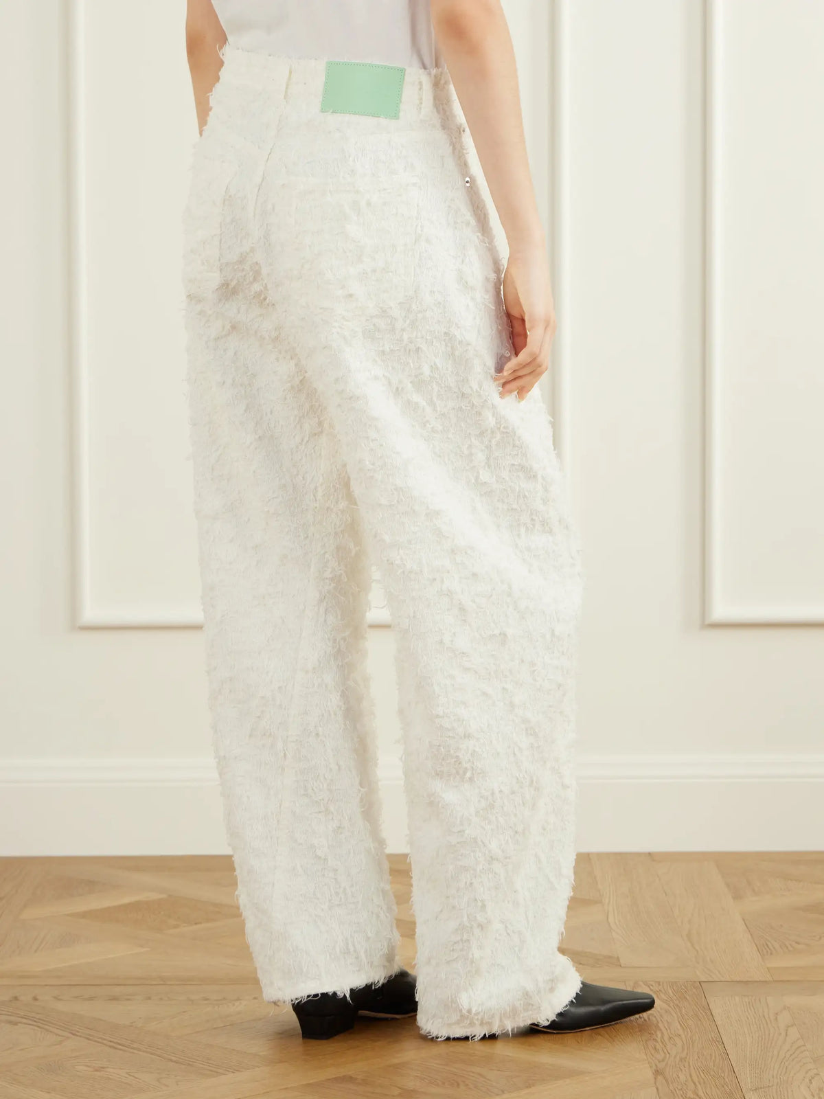 Haikure Clyde Double Frayed Mid-rise Barrel-leg Jeans