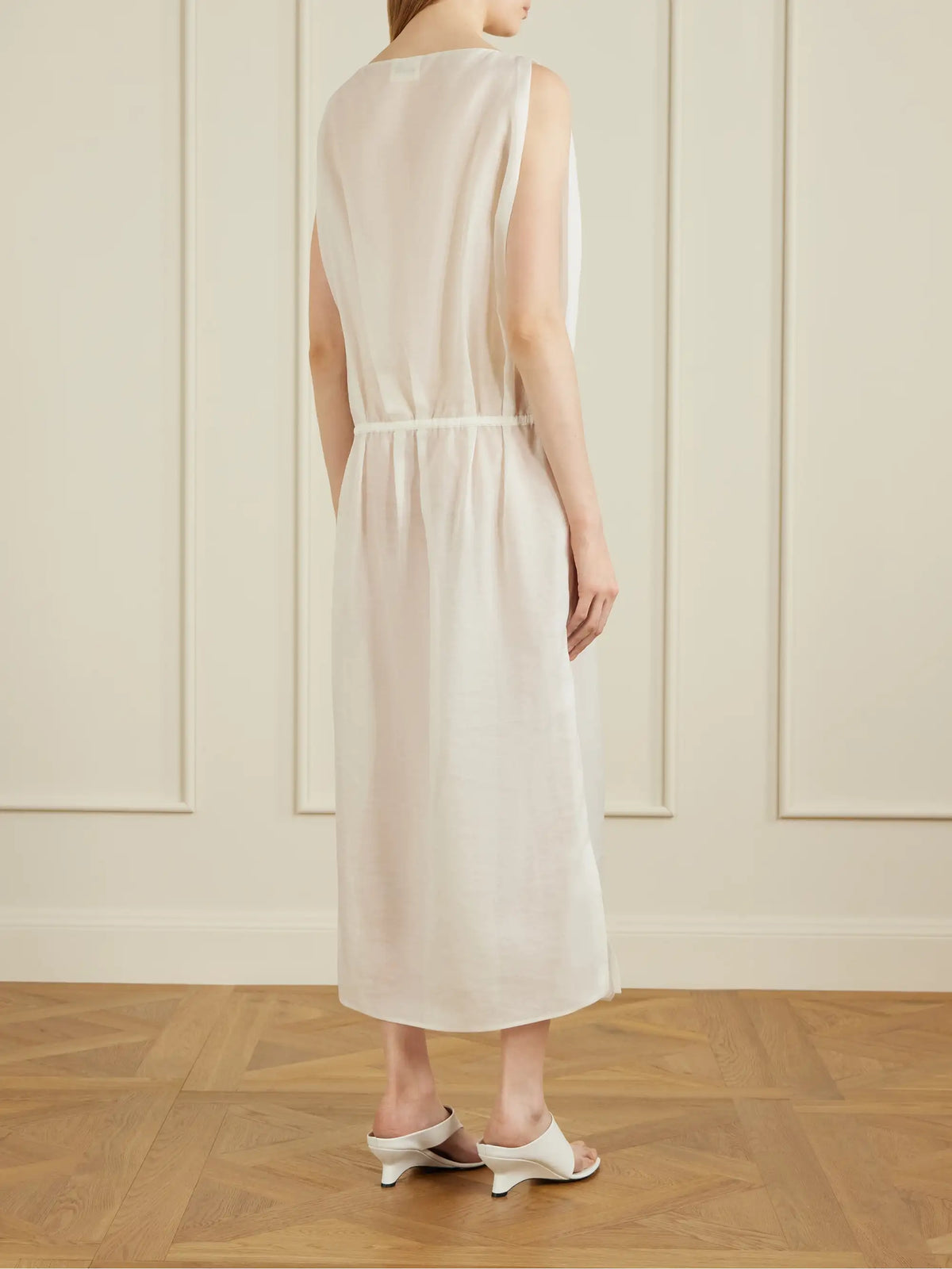KHAITE Tia Cotton And Silk-blend Midi Dress