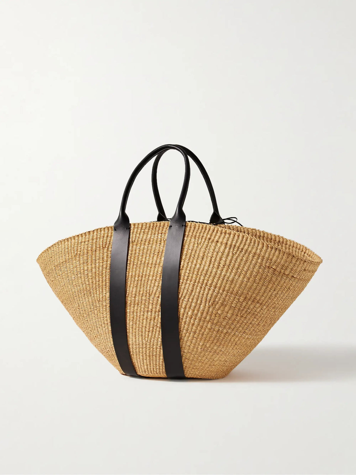 Sophie Maxi Leather-trimmed Woven Straw Tote