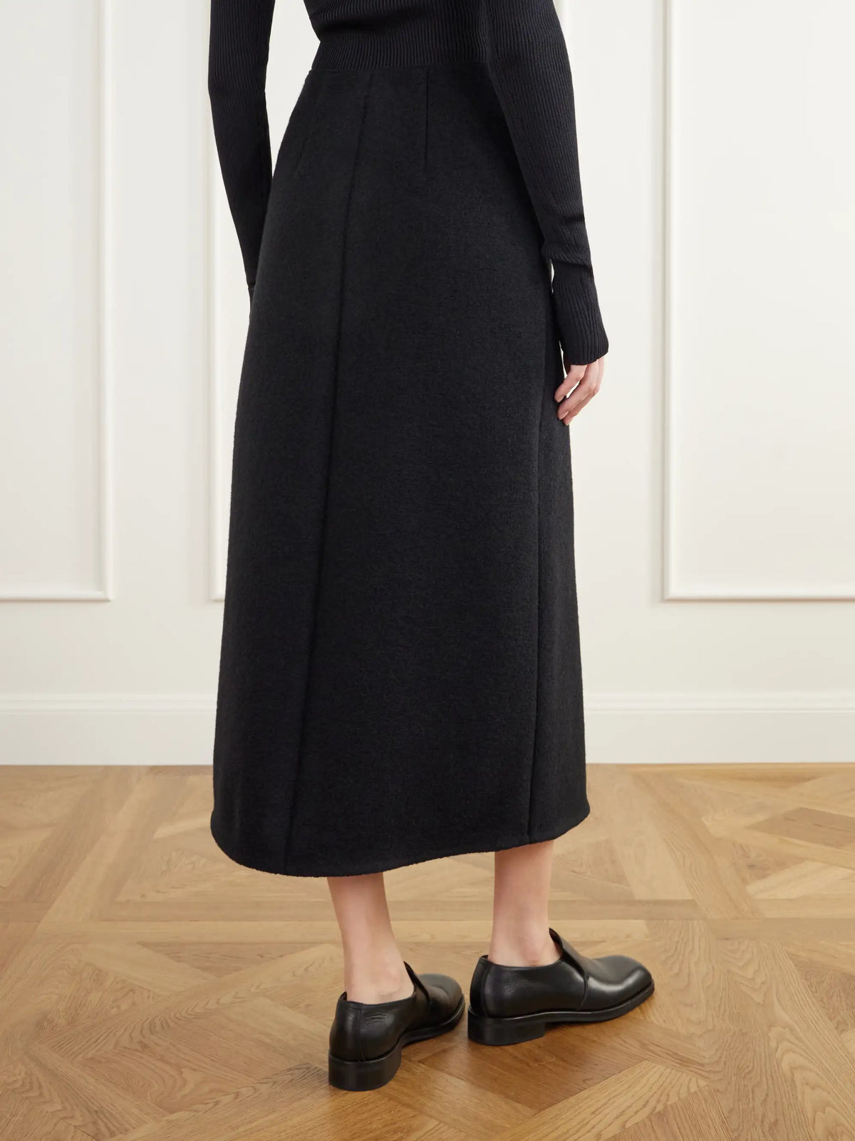 RIER Walker Felted Wool-fleece Wrap Midi Skirt