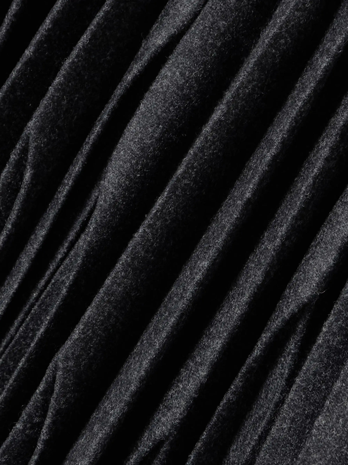 Pleated Wool Midi Skirt