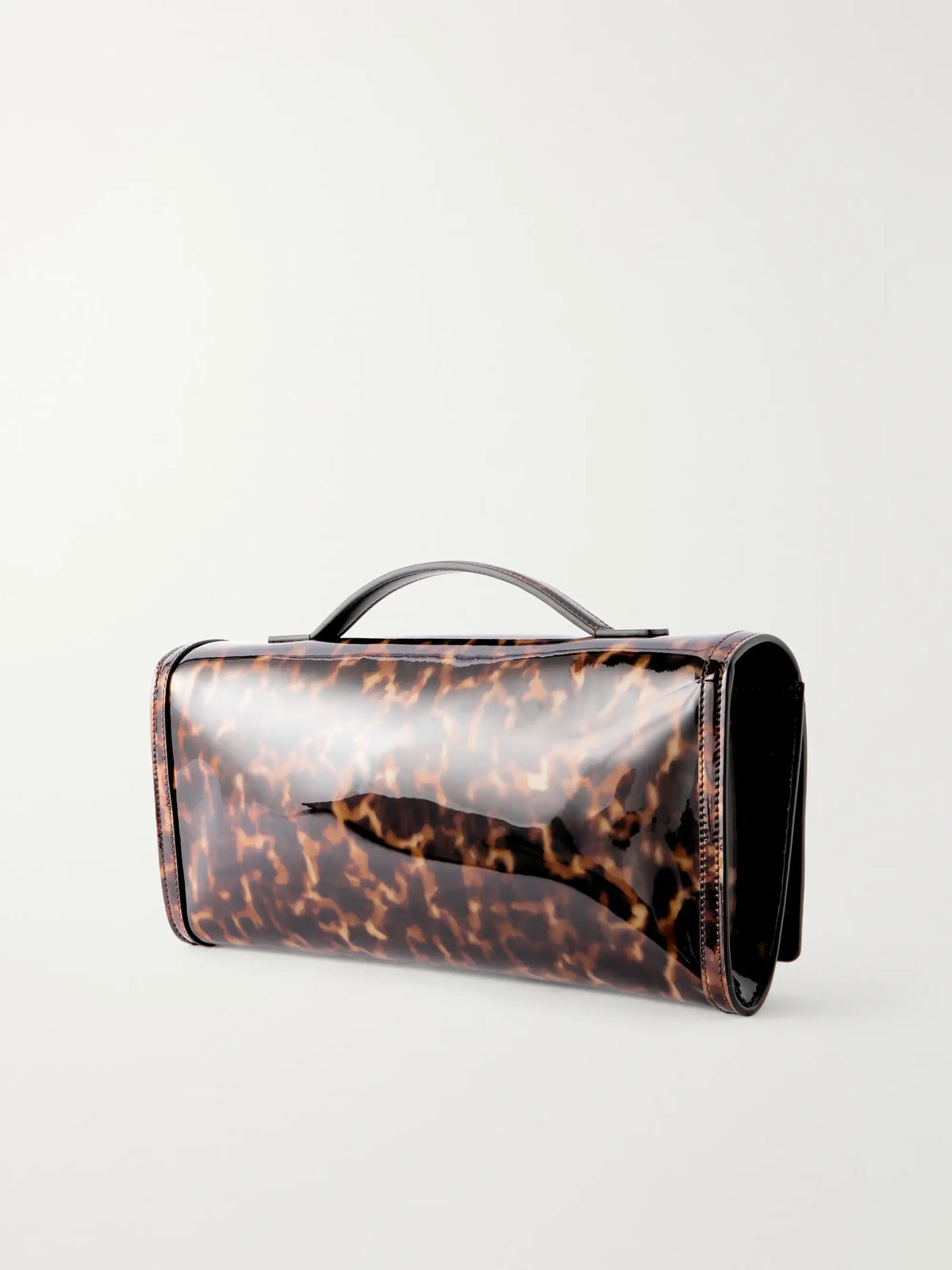 Belle Vivier Tortioseshell Coated-woven Clutch