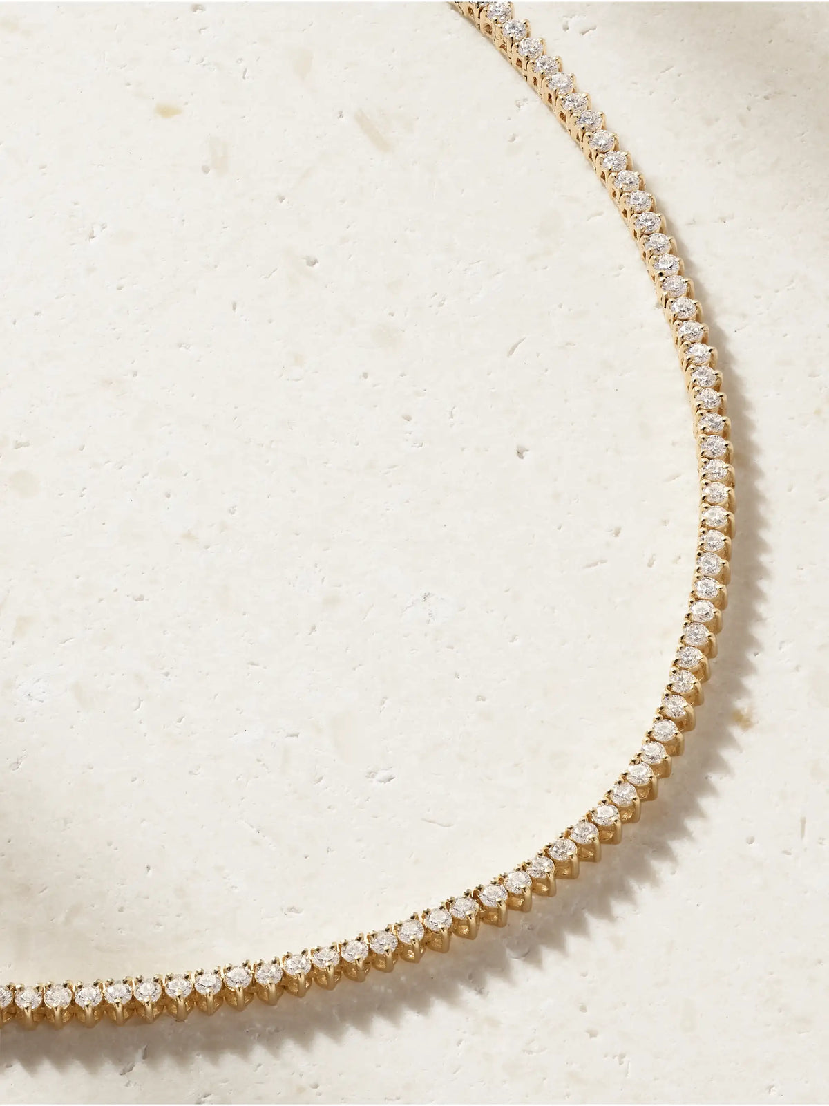 The Essential Dainty 14-karat Gold Diamond Tennis Necklace