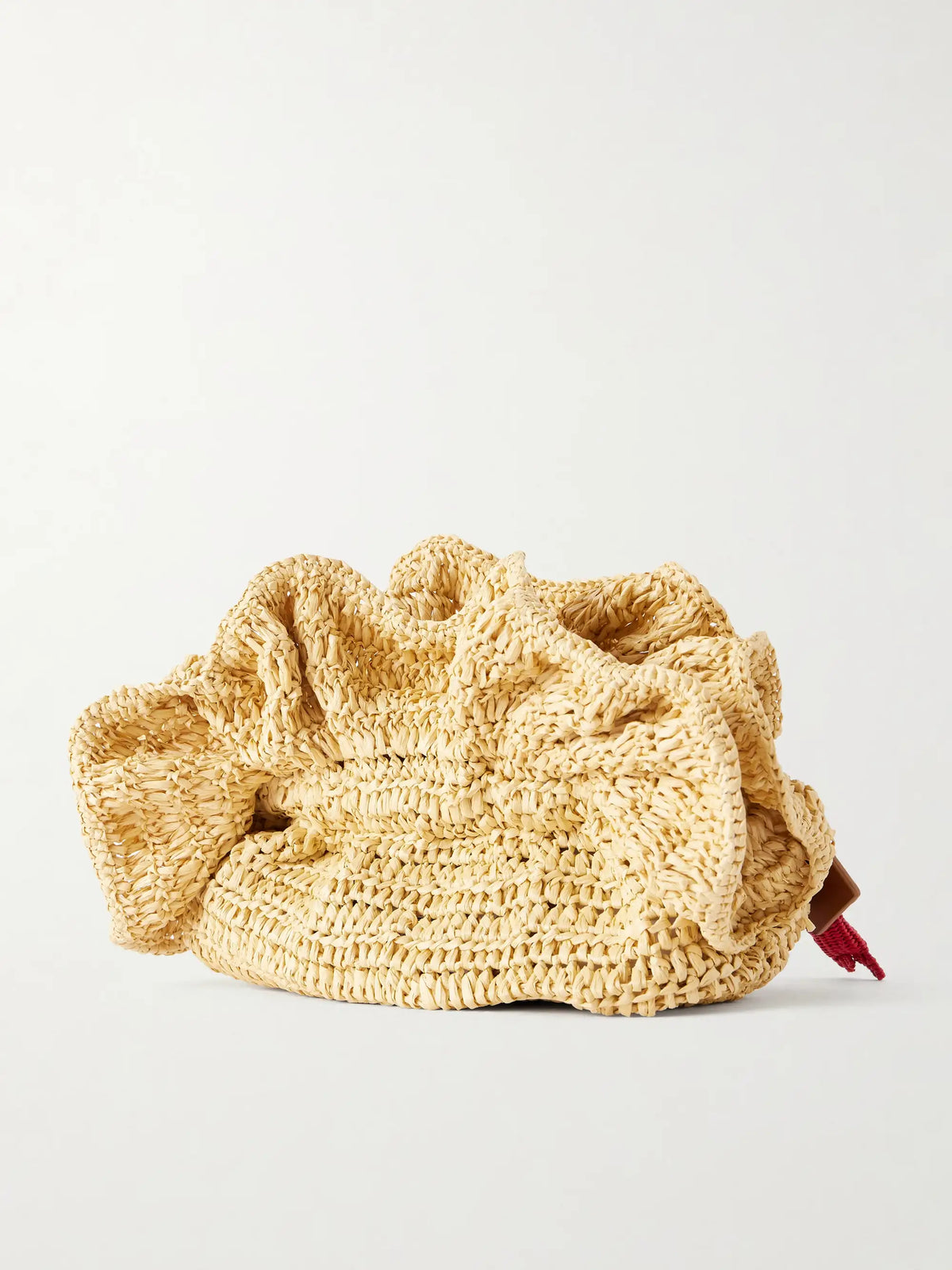 Paradise Mini Leather-trimmed Raffia Bag