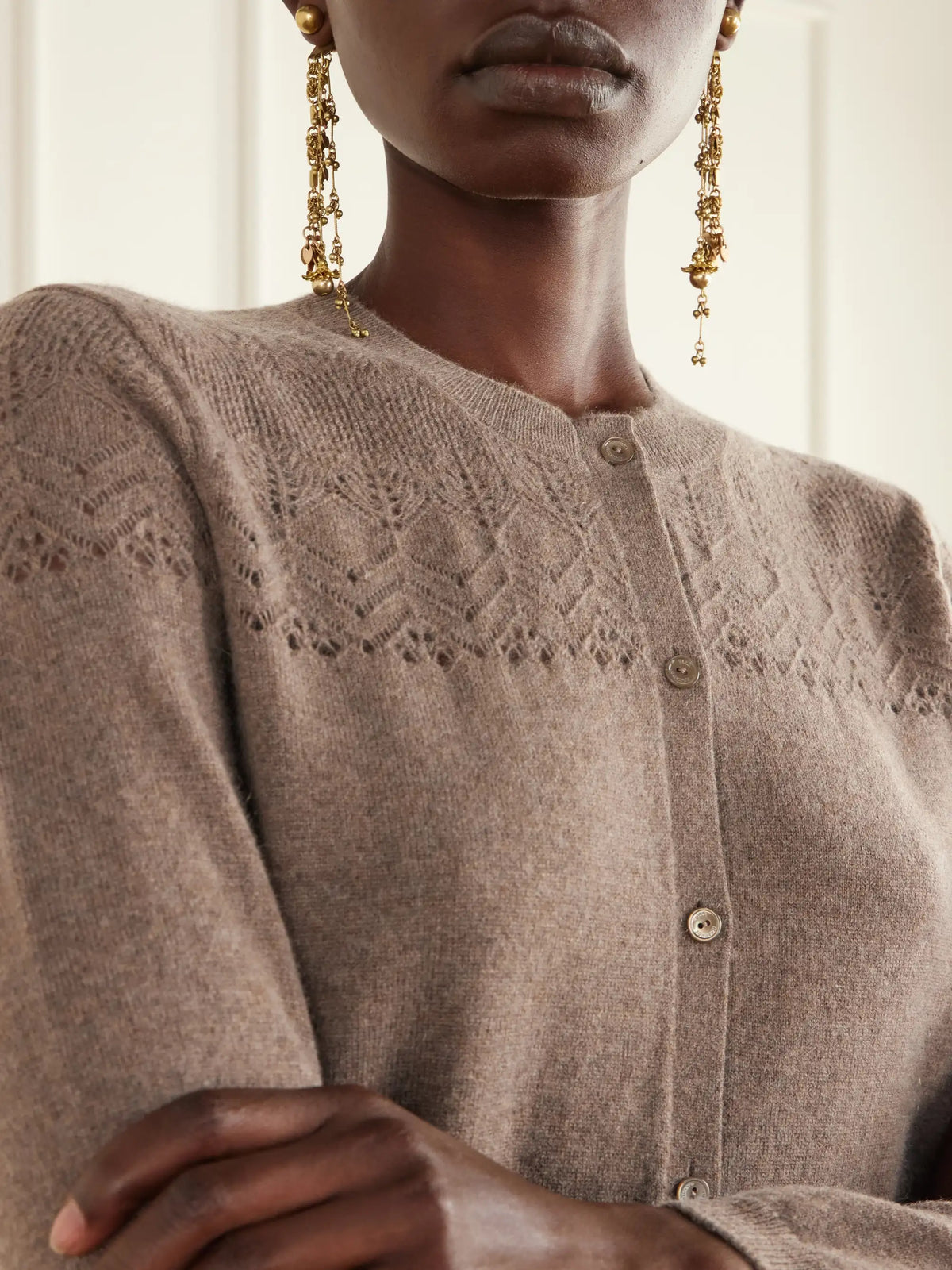 Ulla Johnson Cassia Pointelle-knit Cashmere Cardigan