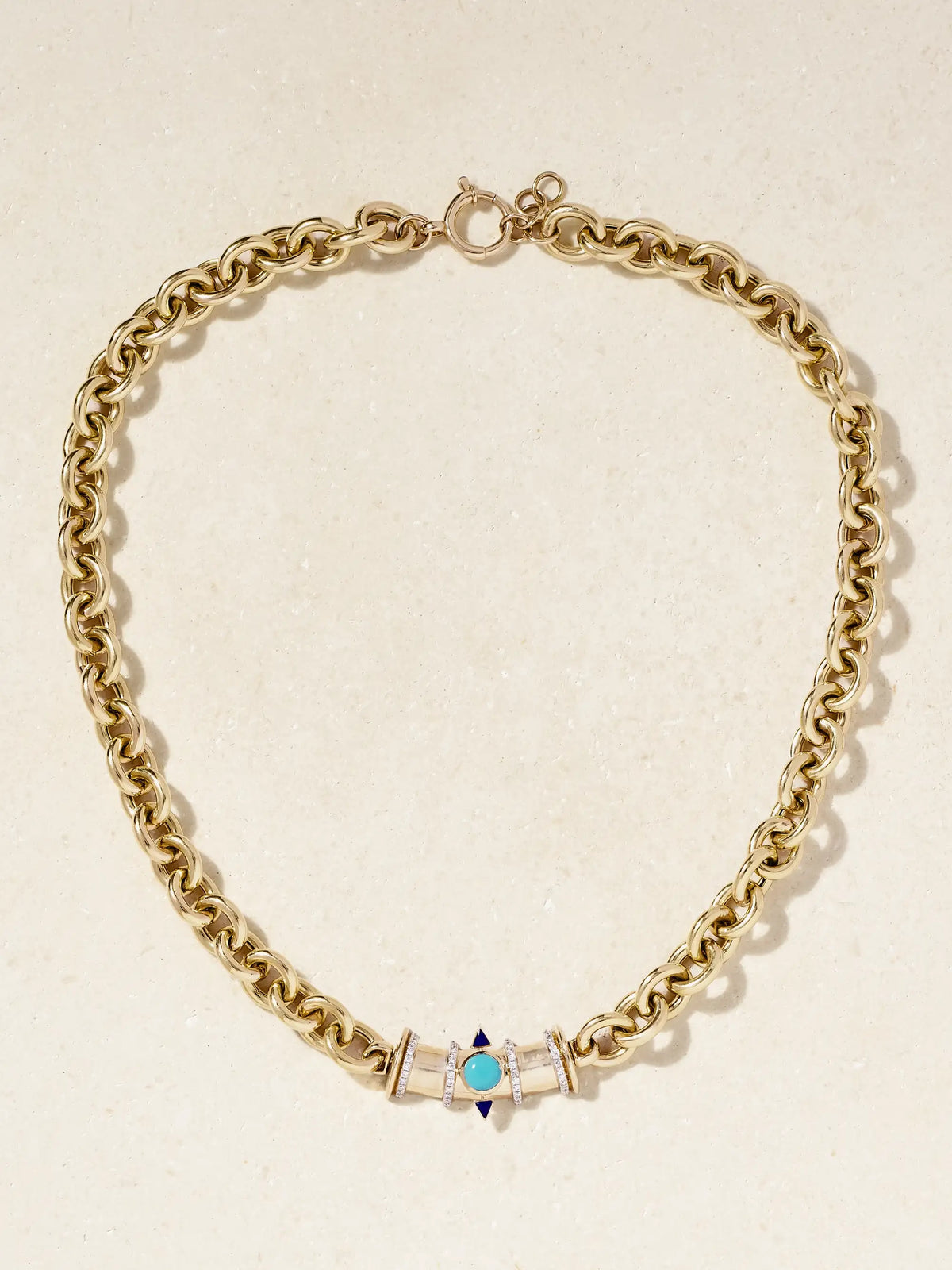 Tuxedo Mask 18-karat Gold Multi-stone Necklace
