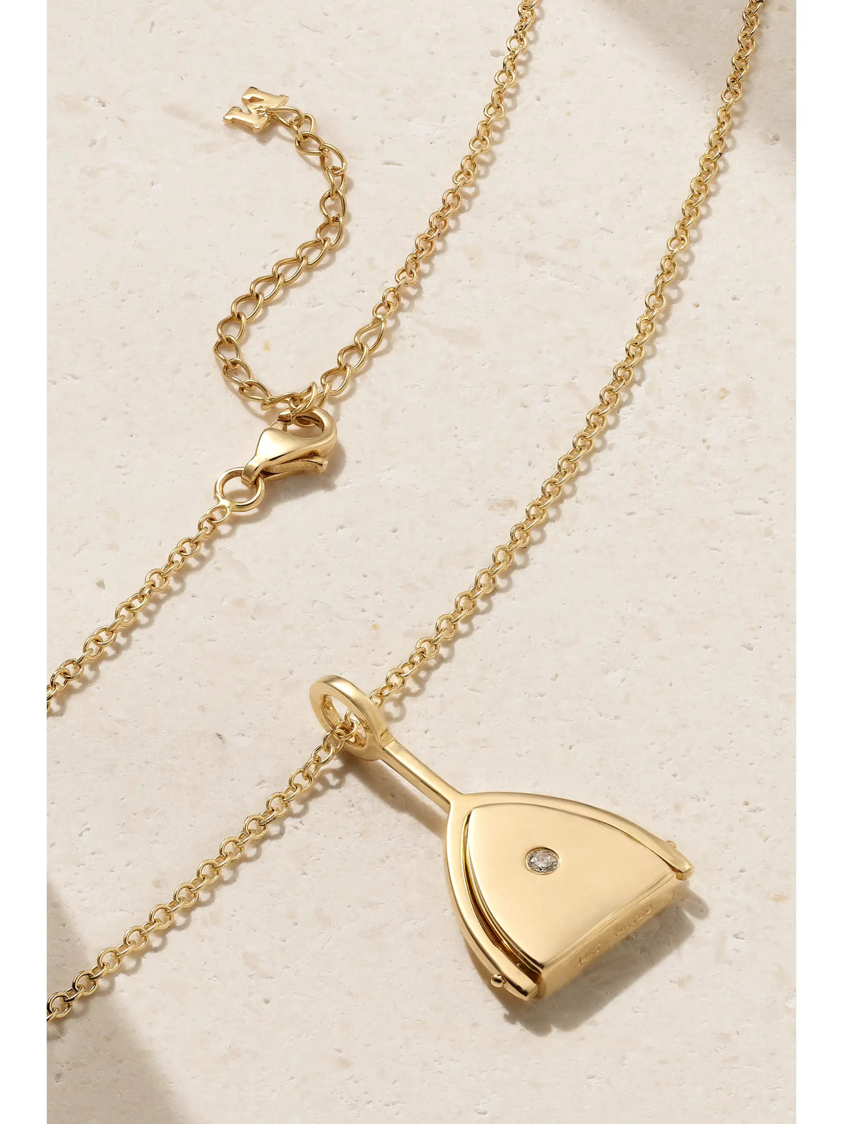 Flip 14-karat Gold, Malachite And Diamond Necklace