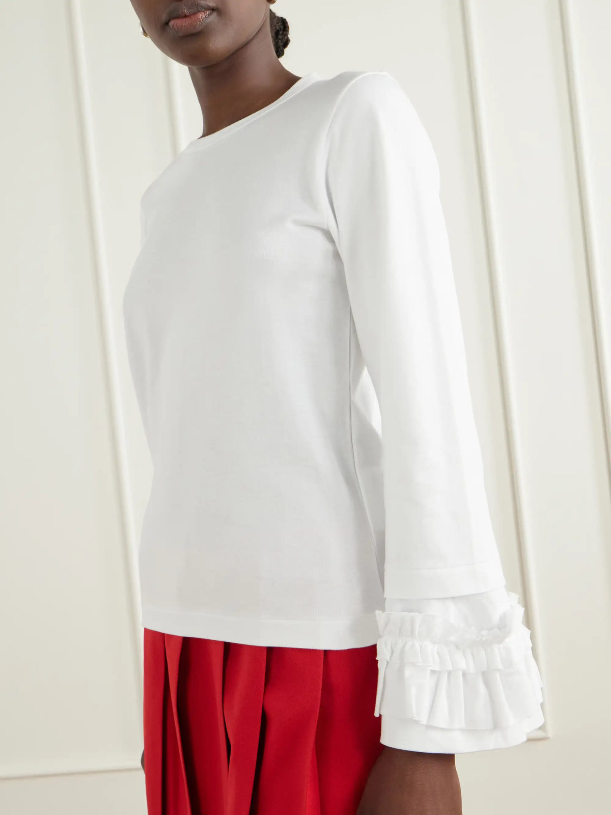 Comme des Garçons GIRL Ruffled Cotton-jersey T-shirt