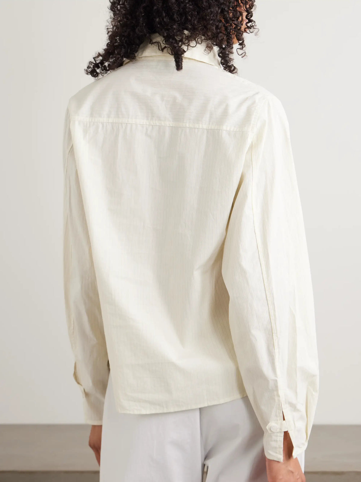 Deiji Studios Cami Paneled Pintucked Striped Organic Cotton-poplin Shirt