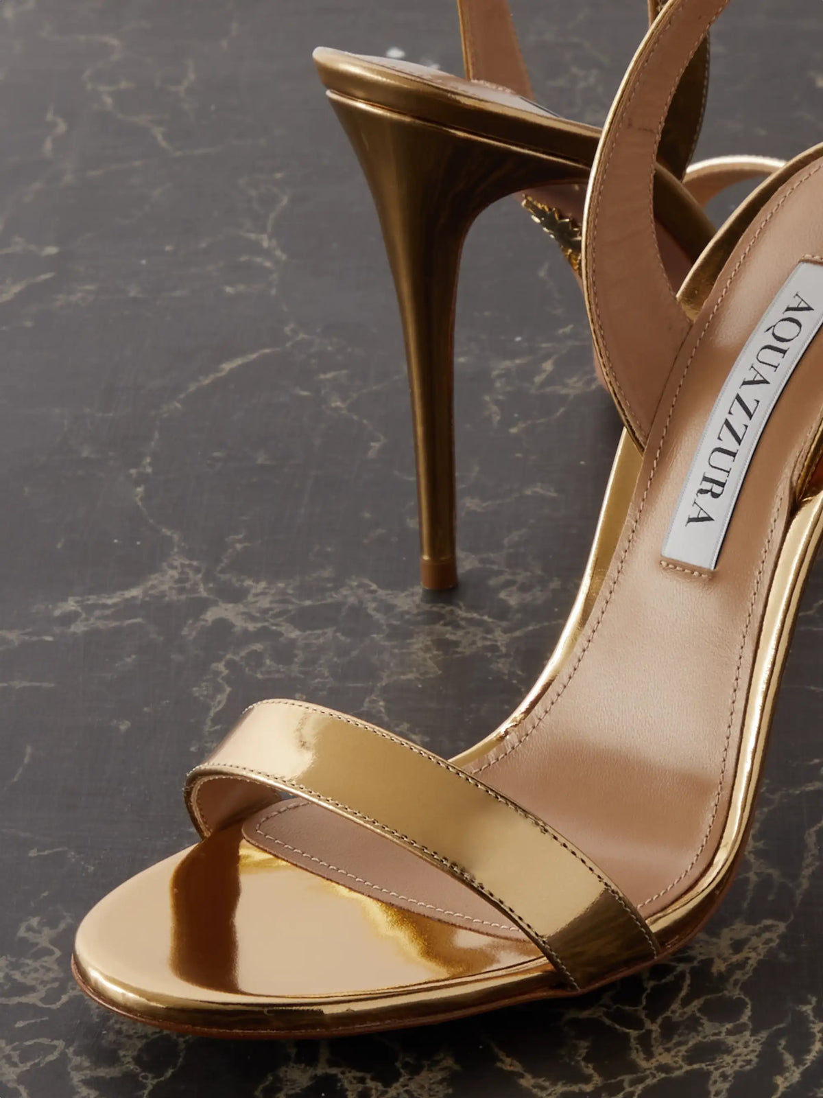 So Nude 105 Mirrored-leather Slingback Sandals