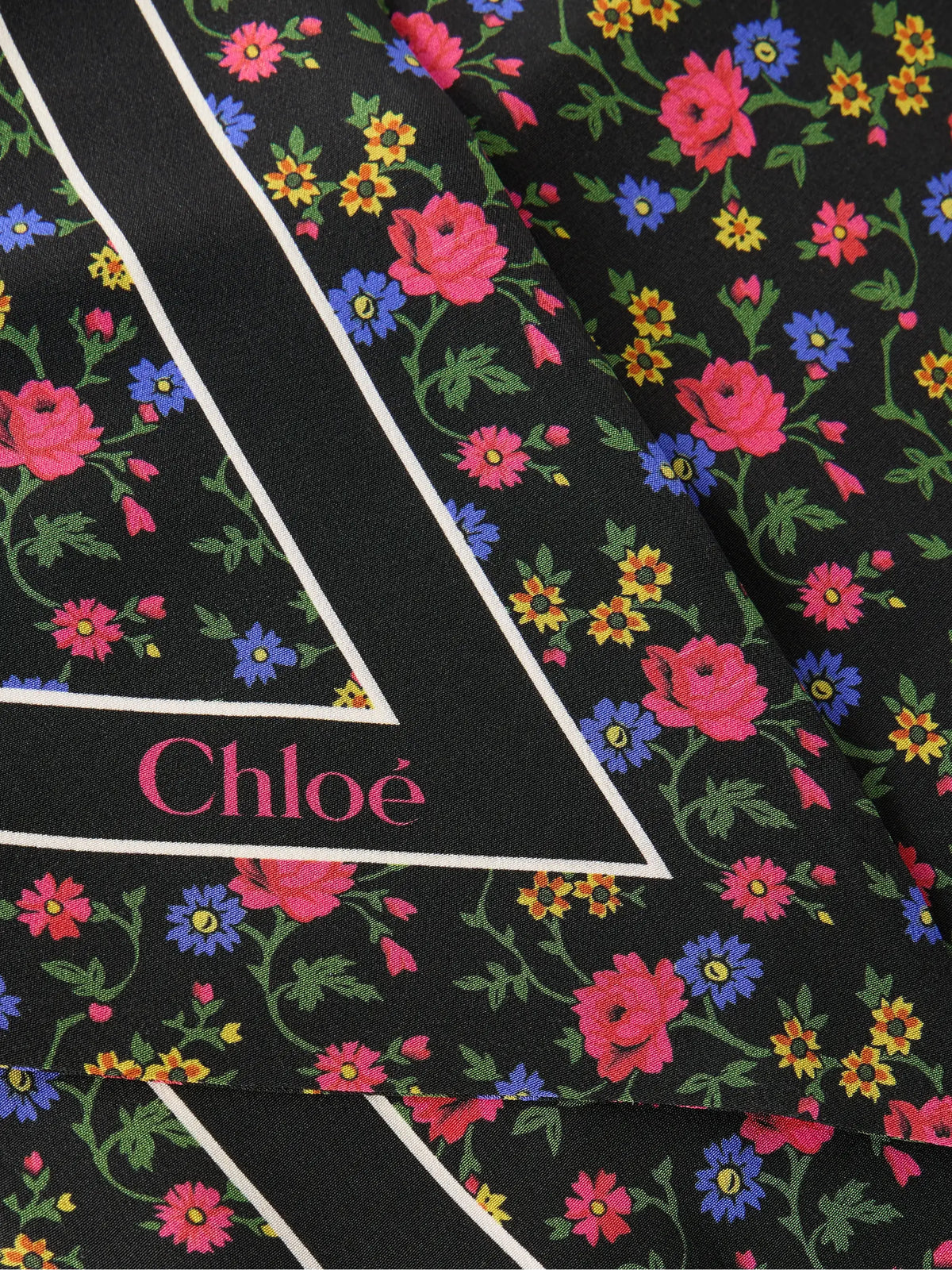 Chloé Folk Floral-printed Silk-crepe Scarf
