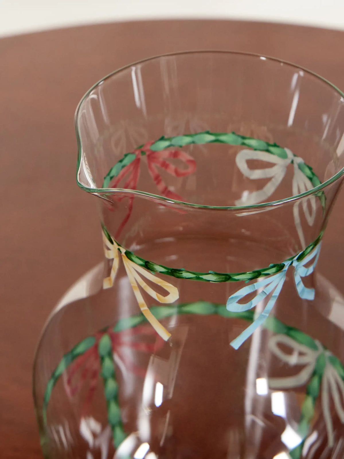 Alpha Bow Painted Crystal Glass Pitcher