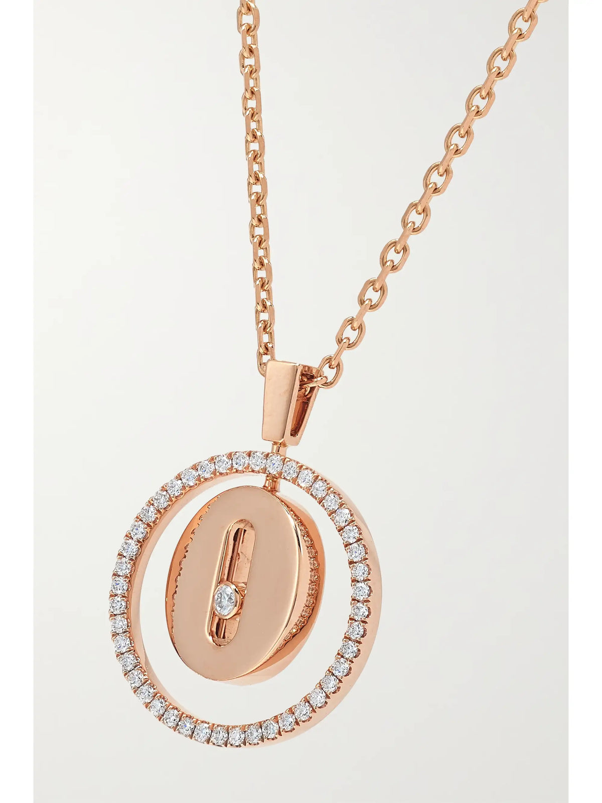 Lucky Move 18-karat Rose Gold Diamond Necklace