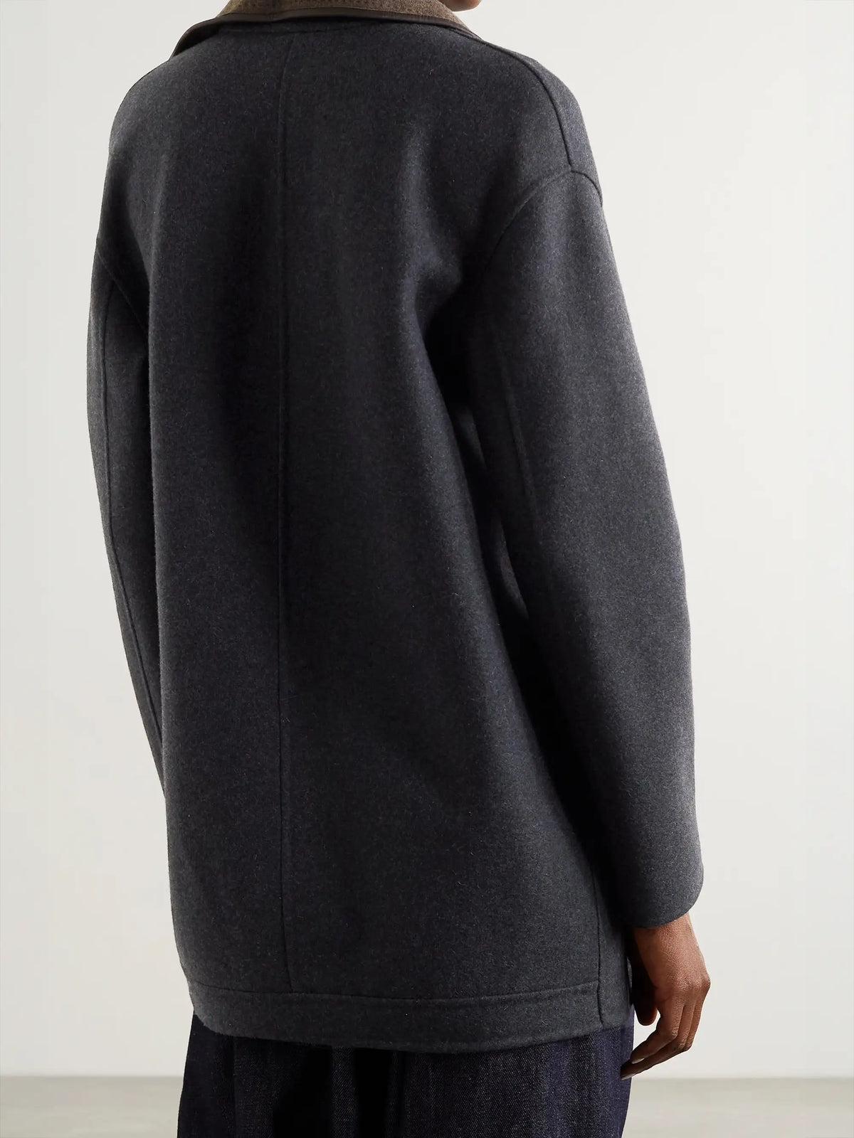 Loro Piana Jimi Reversible Belted Leather-trimmed Cashmere-blend Jacket