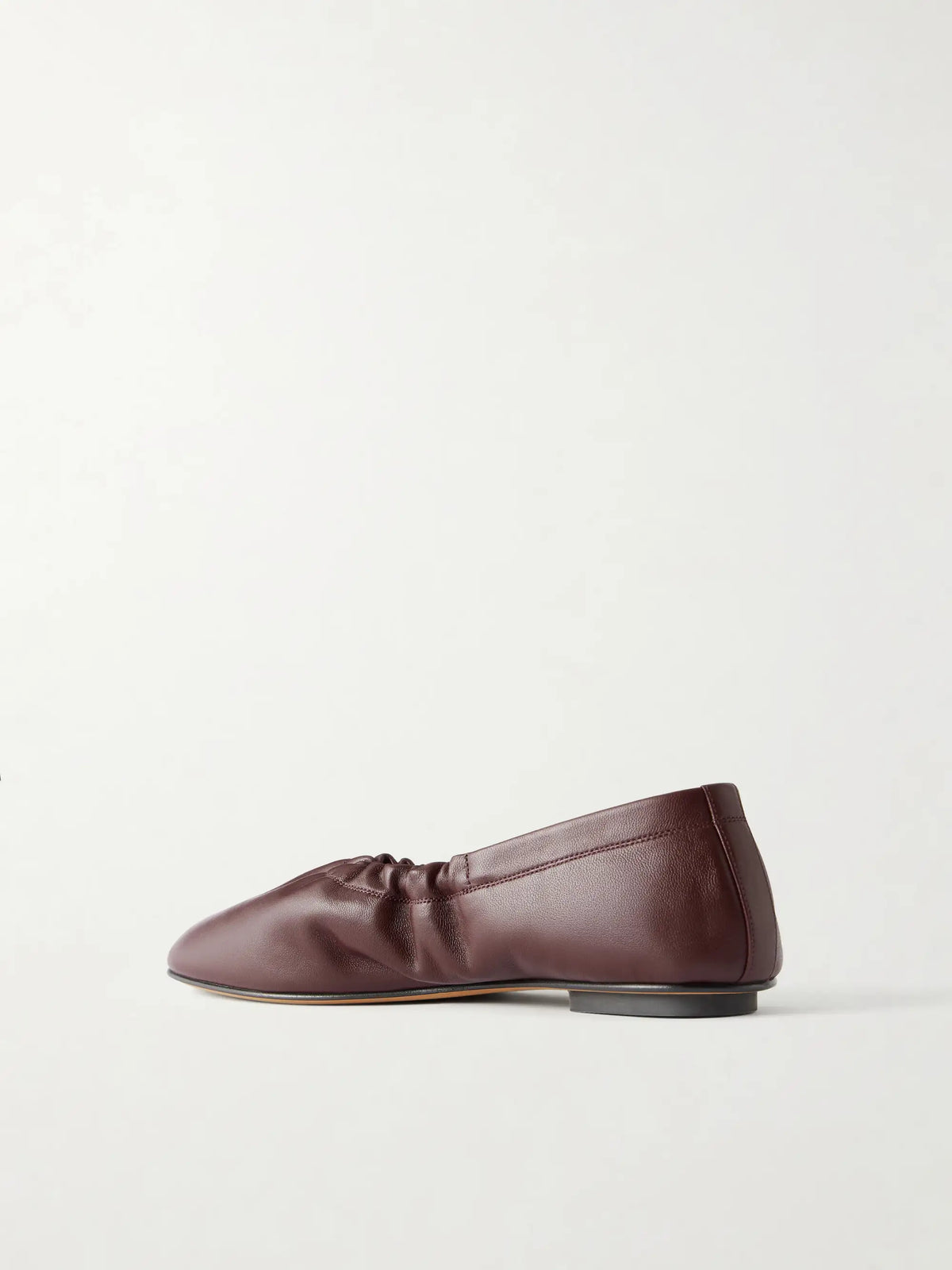 Mica Gathered Leather Ballet Flats