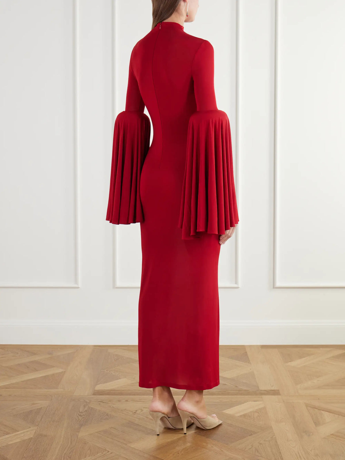 Jean Paul Gaultier Ruffle-trimmed Stretch-jersey Maxi Dress