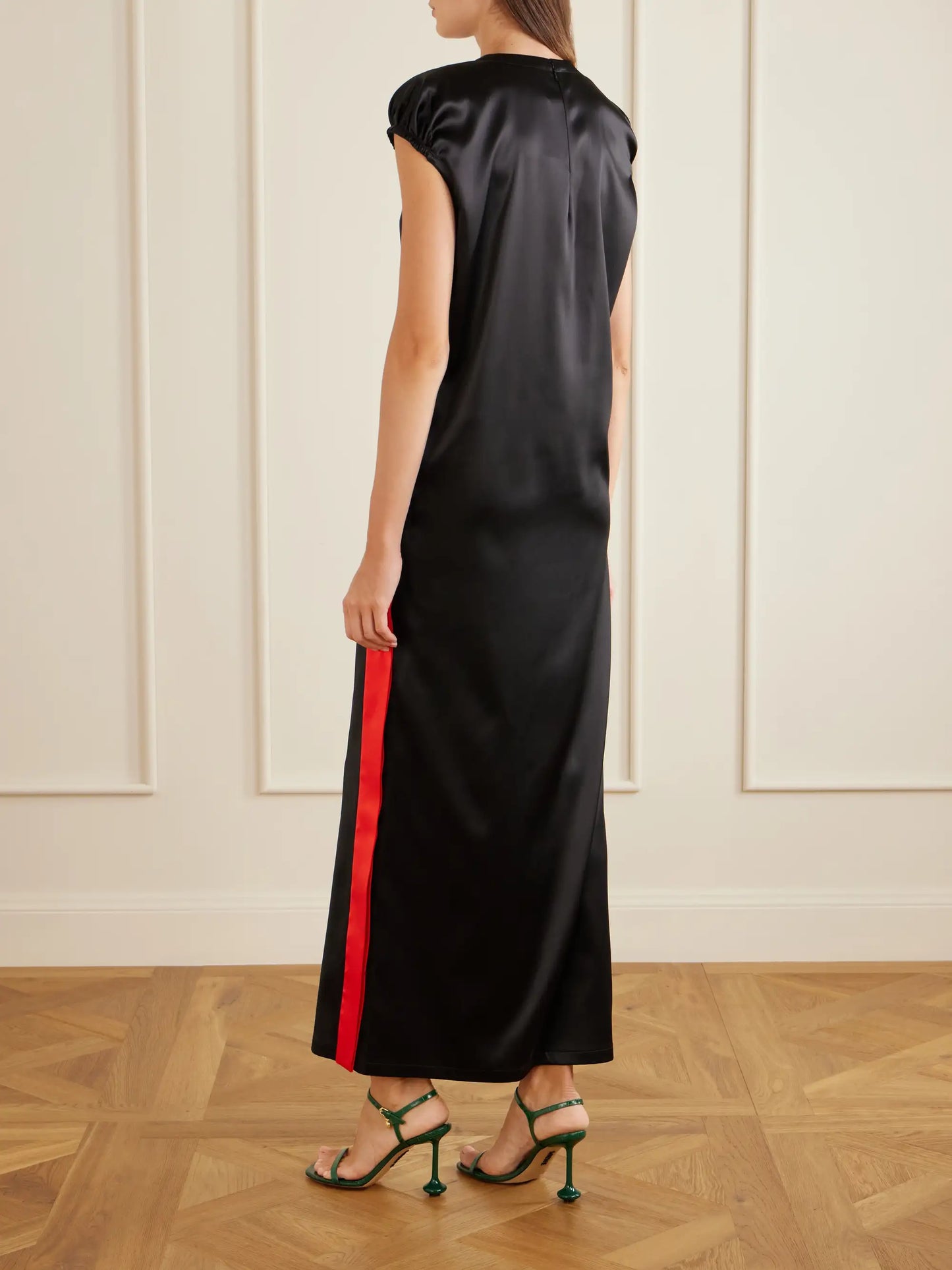 Satin Silk-blend Midi Dress