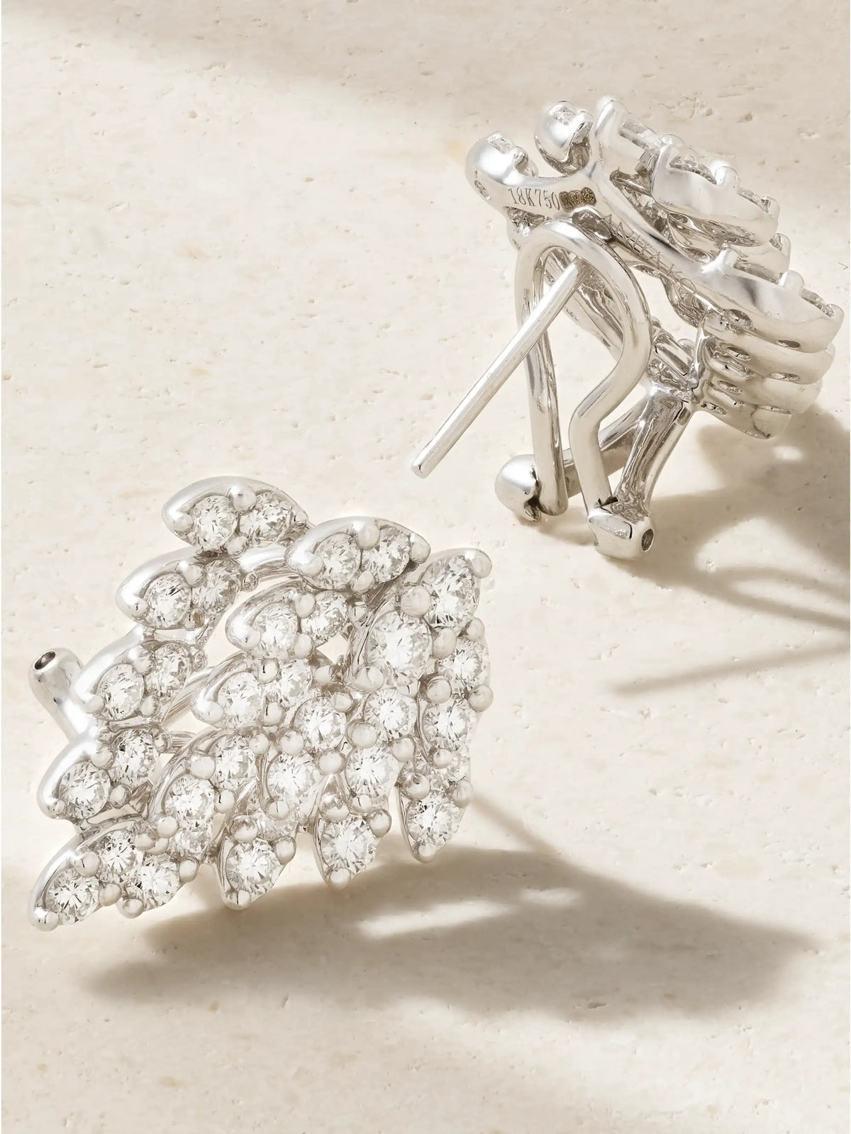 Snowflake 18-karat White Gold Diamond Earrings