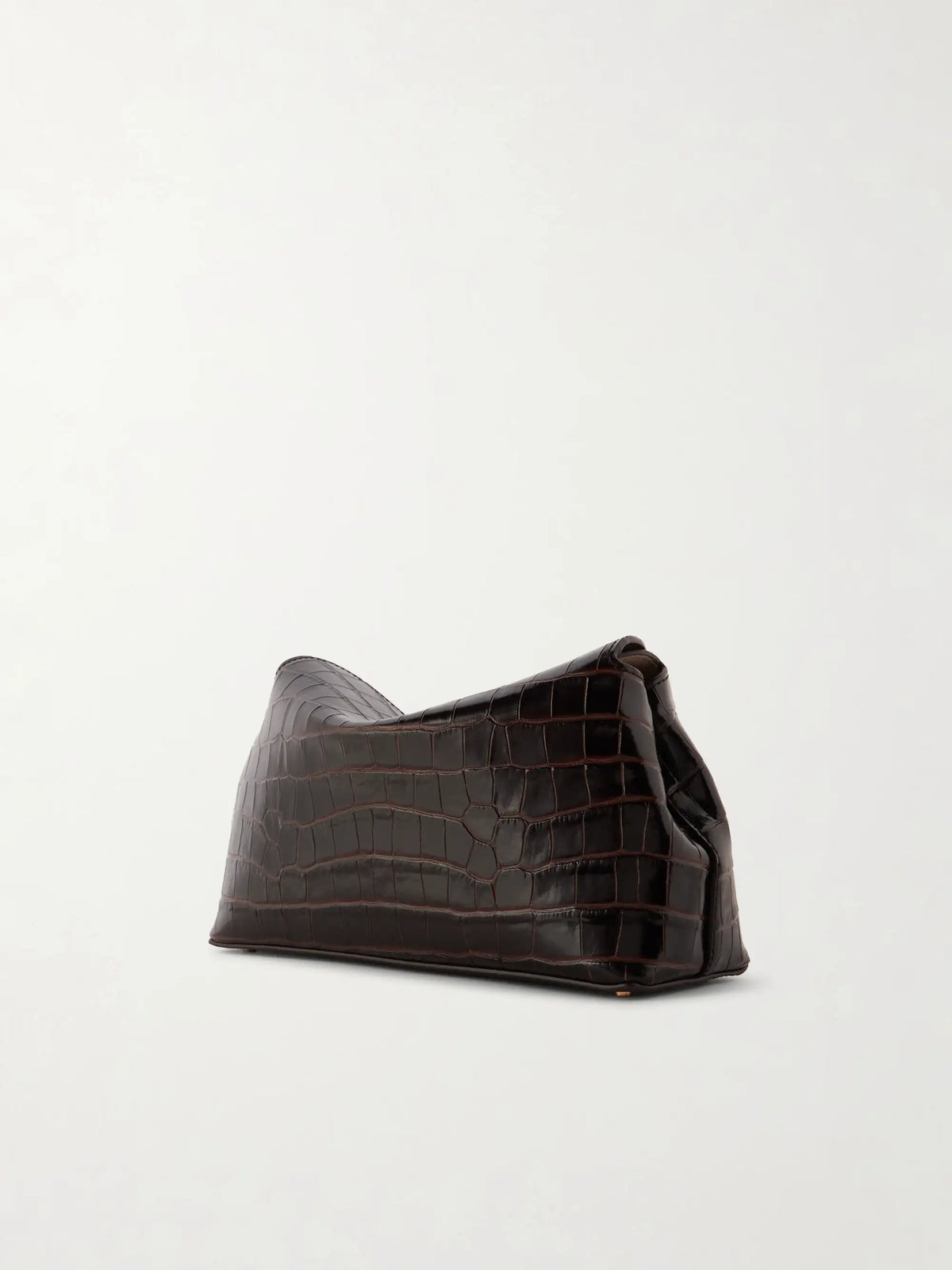 T-lock Croc-effect Leather Clutch