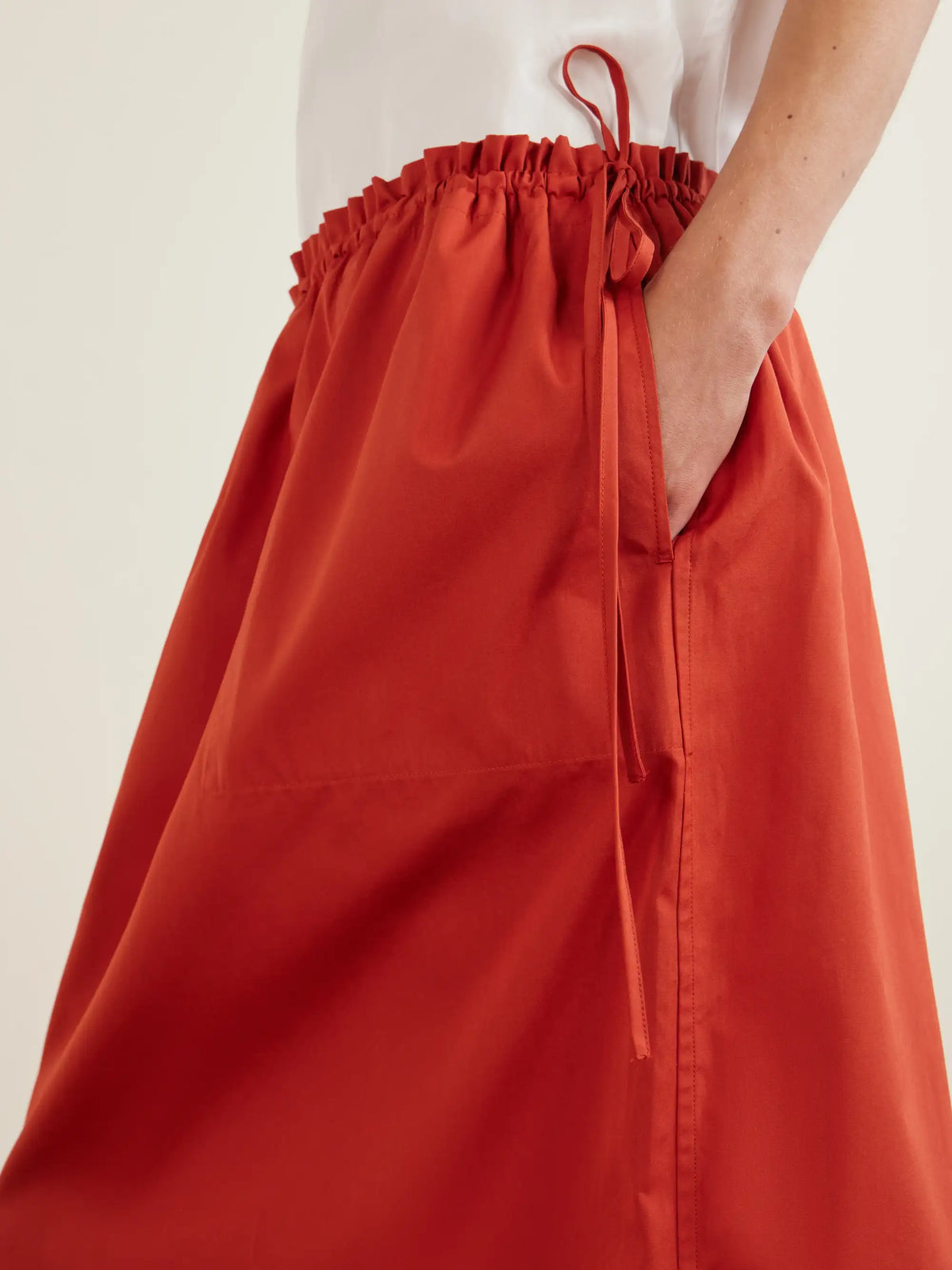Cotton-poplin Midi Skirt