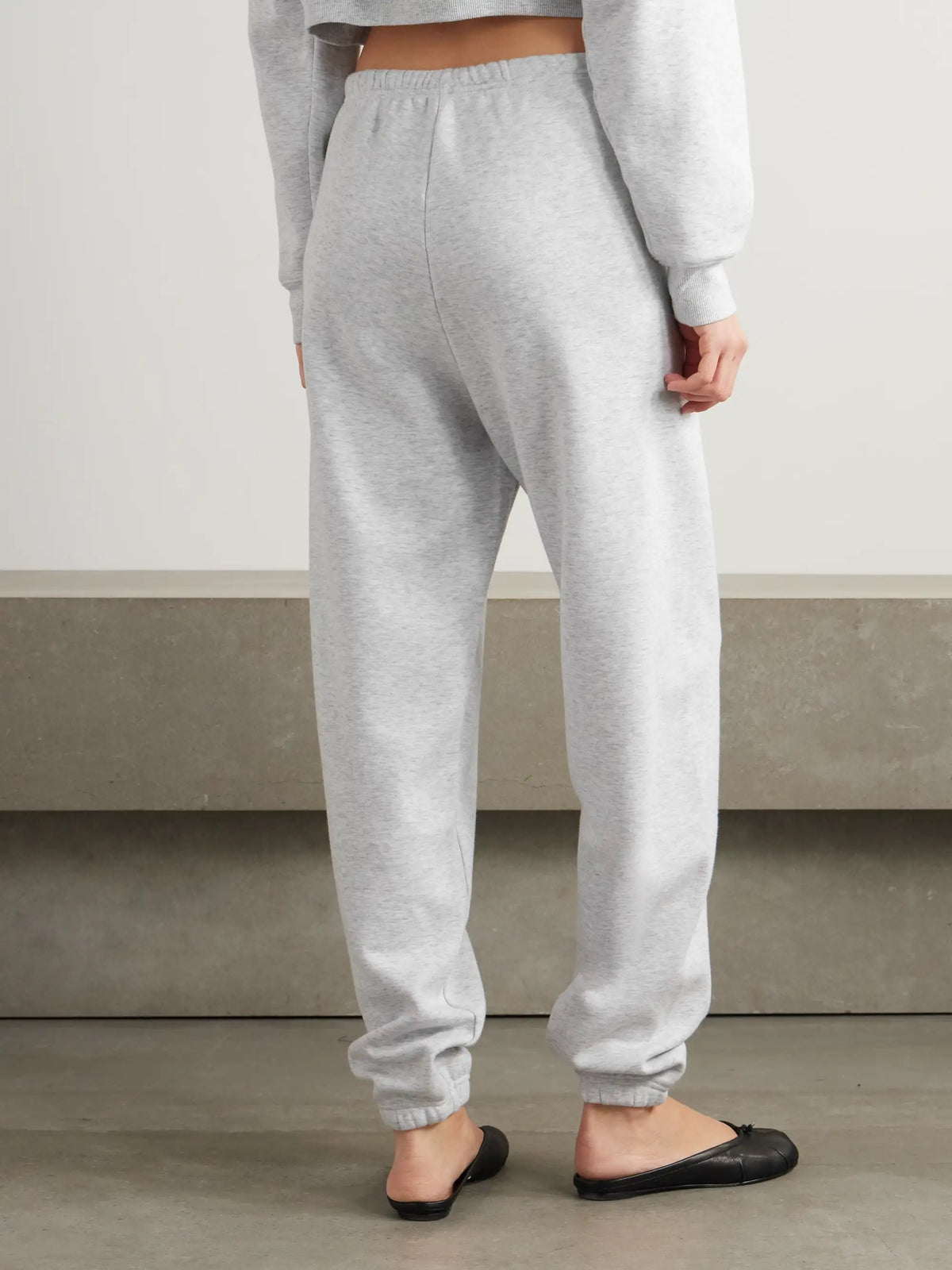 SKIMS Cotton-blend Fleece Track Pants - Light Heather Grey