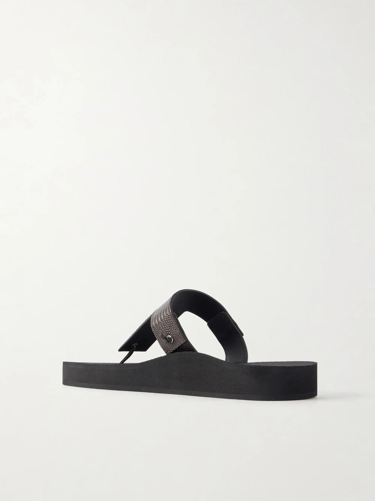 Edge Lizard-effect Leather Flip Flops