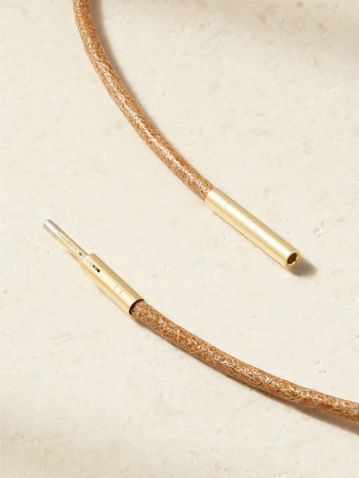 Marie Lichtenberg Luck 18-karat Yellow And White Gold, Emerald And Leather Necklace
