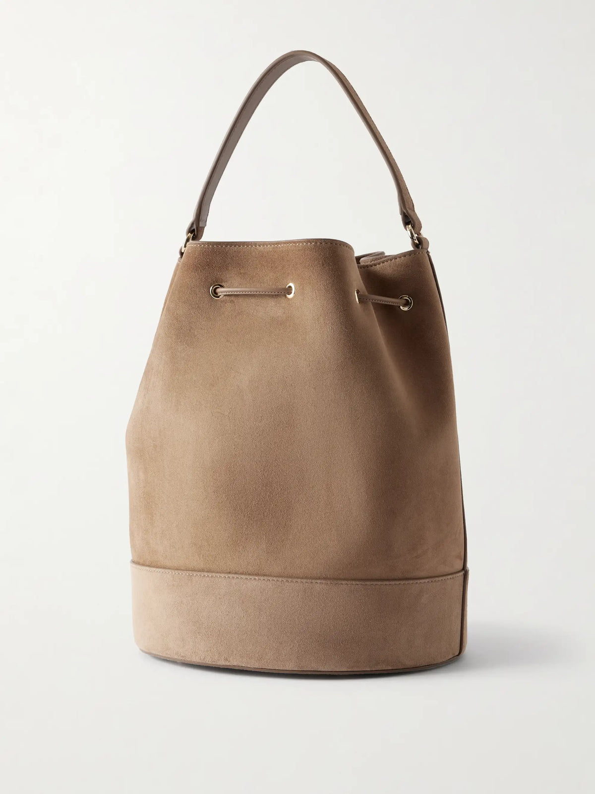 Sienna Tasseled Leather-trimmed Suede Bucket Bag