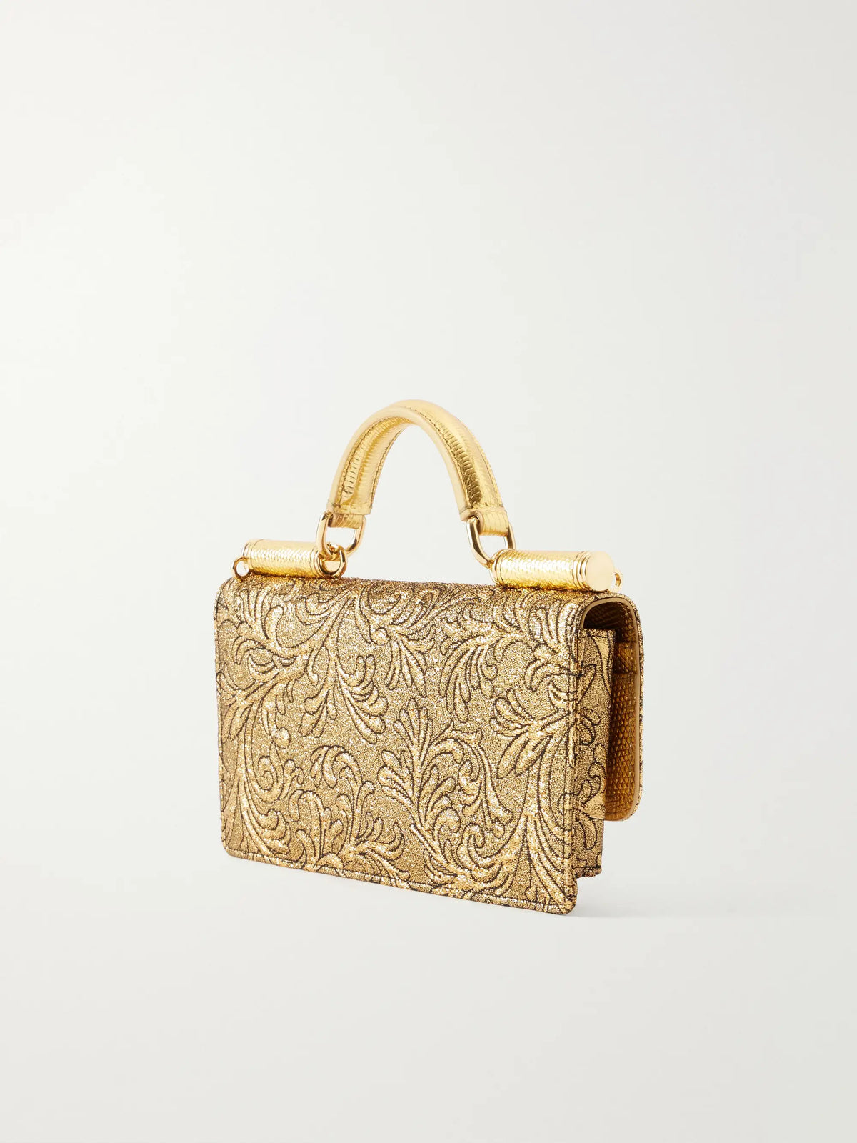 Dolce & Gabbana Leather-trimmed Brocade Top-handle Bag
