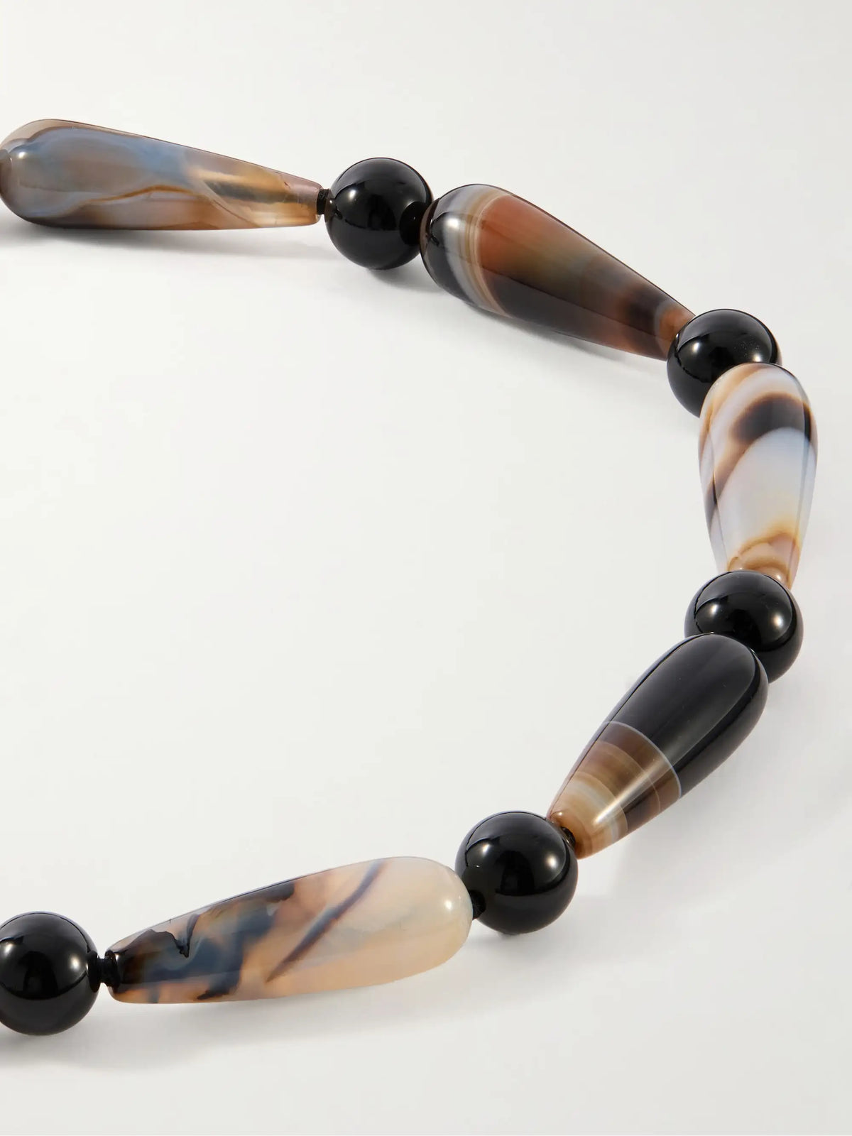 Completedworks The Depths Of Time Beaded Silver-plated Agate Necklace
