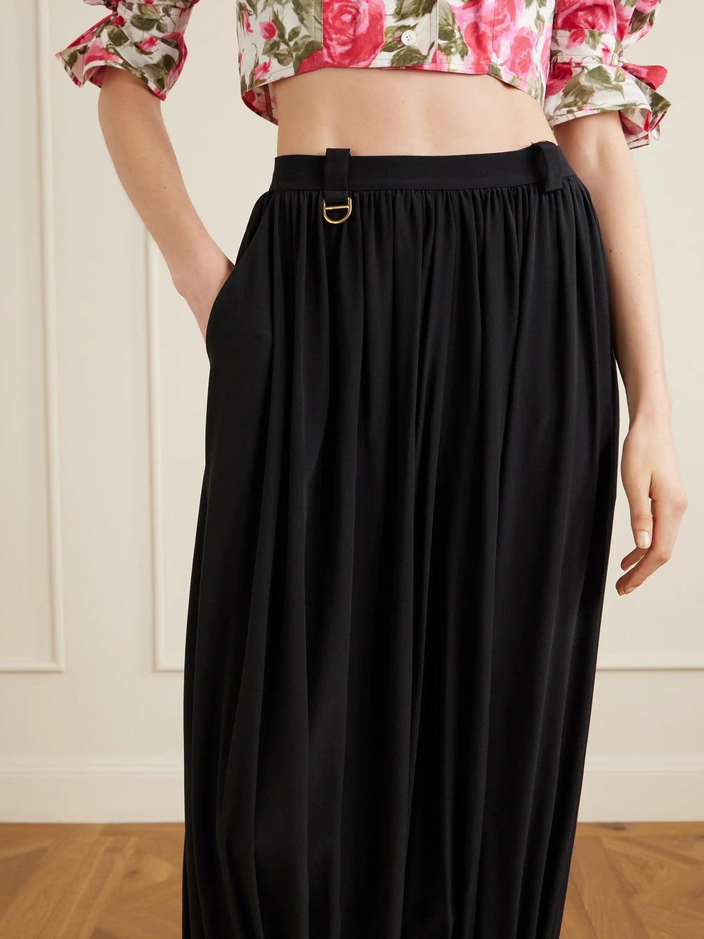 Silk Crepe De Chine Balloon Pants