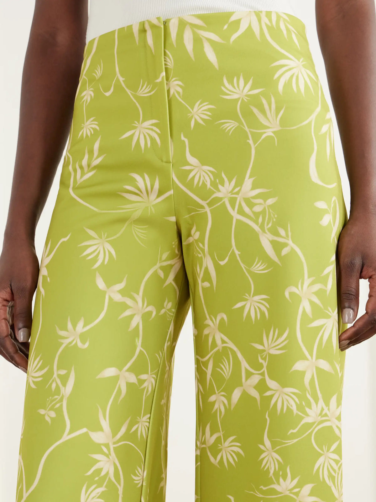Andres Otalora Con Ella Printed Satin Wide-leg Pants