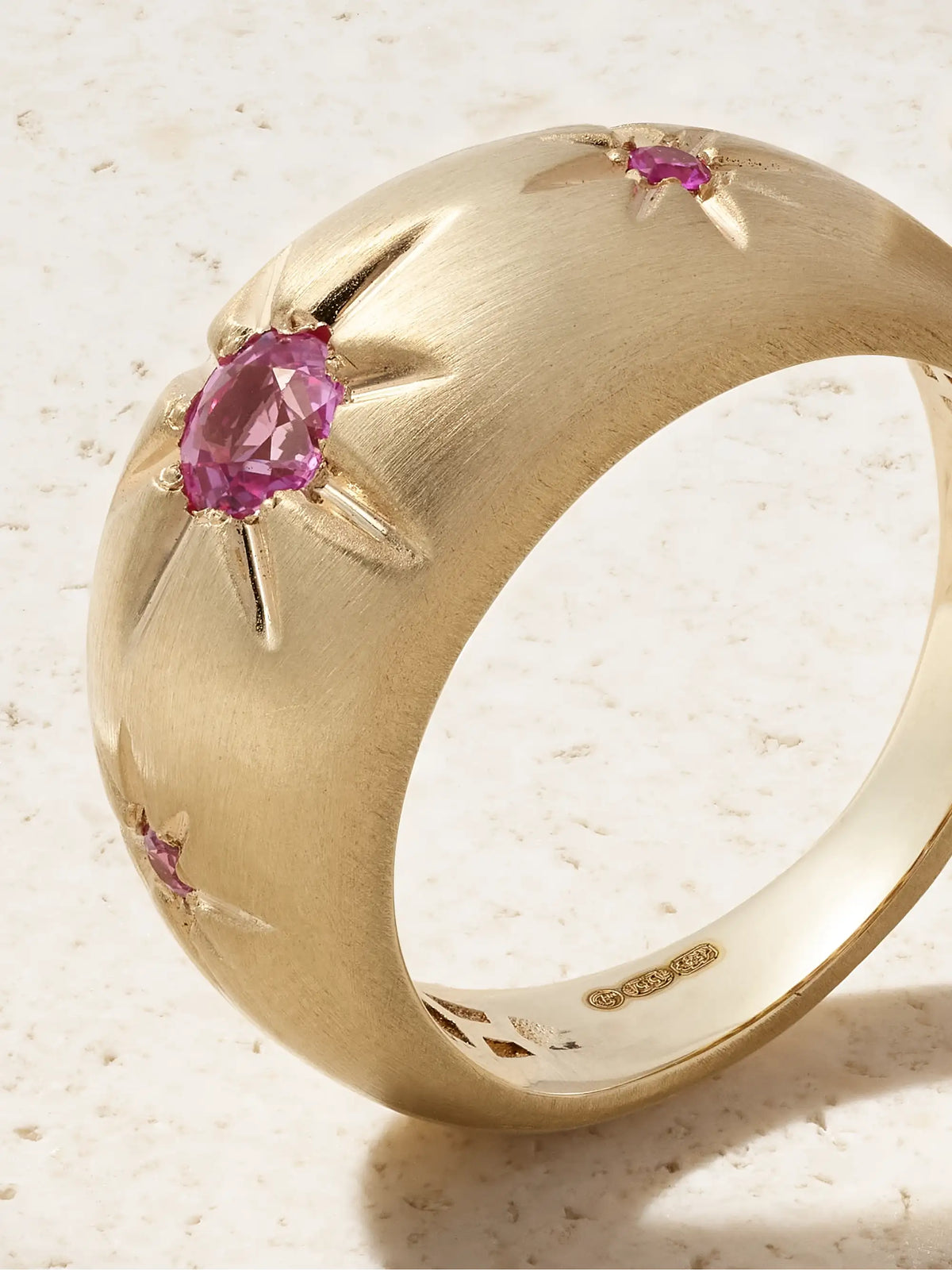 Starburst 14-karat Gold Sapphire Ring
