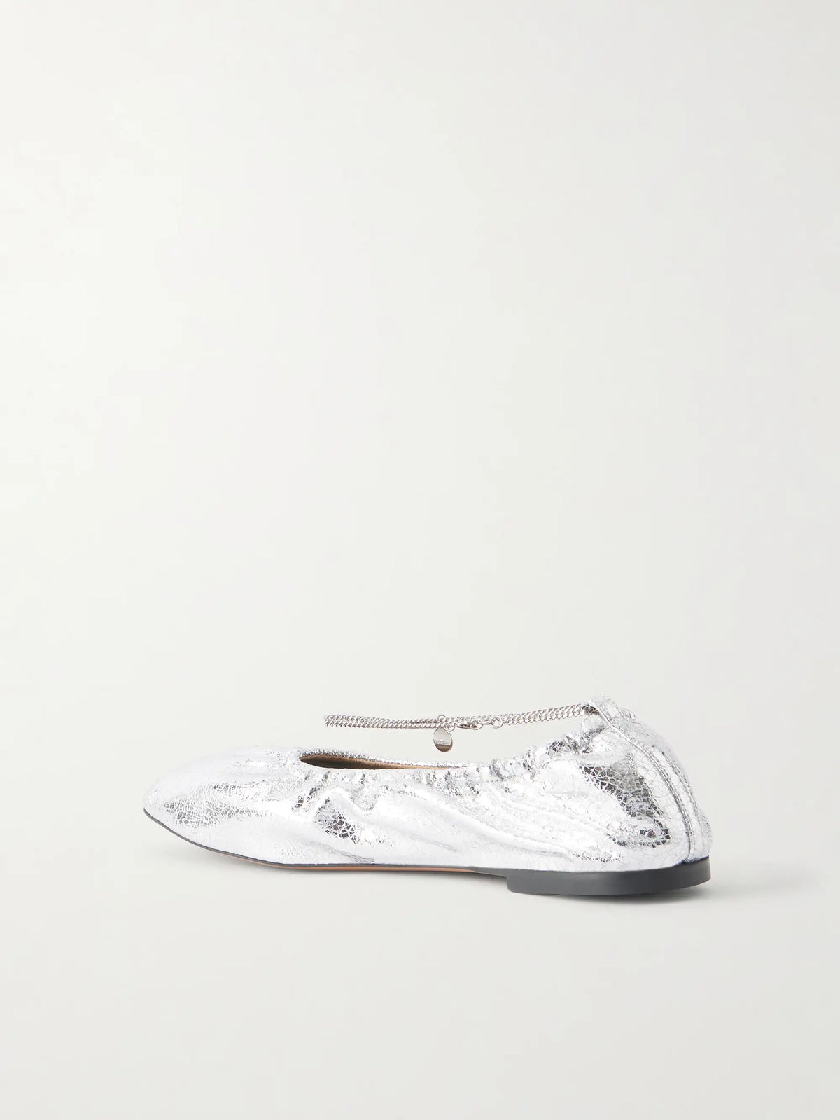 Embellished Crinkled Metallic Flats