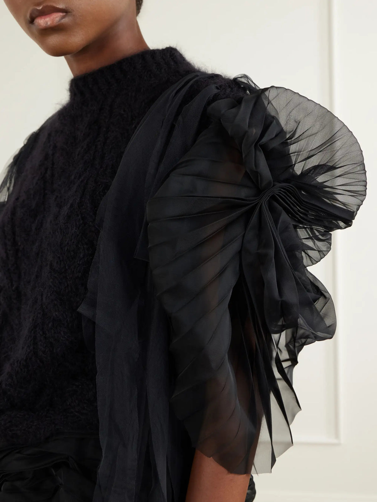 Pauline Dujancourt Francisca Tulle-trimmed Mohair-blend Sweater