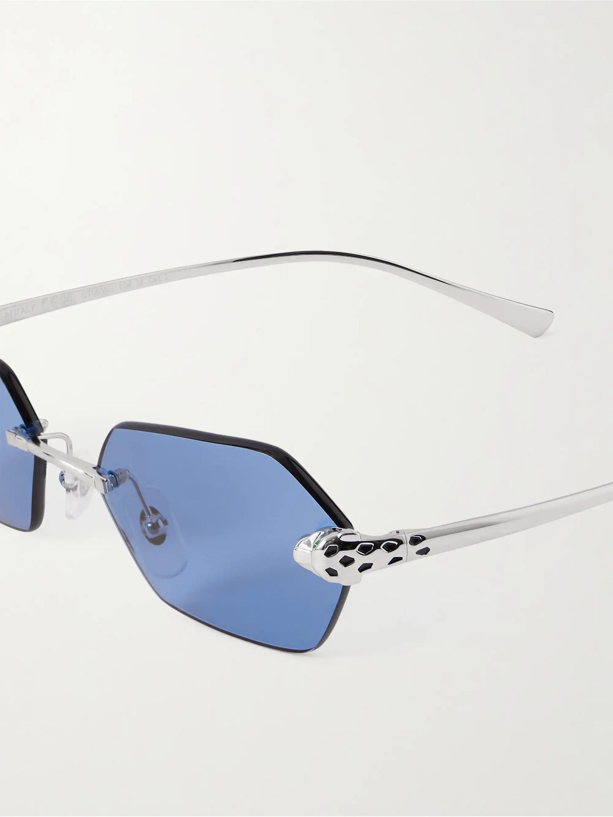 Panthère De Cartier Rimless Hexagon-frame Silver-tone Sunglasses