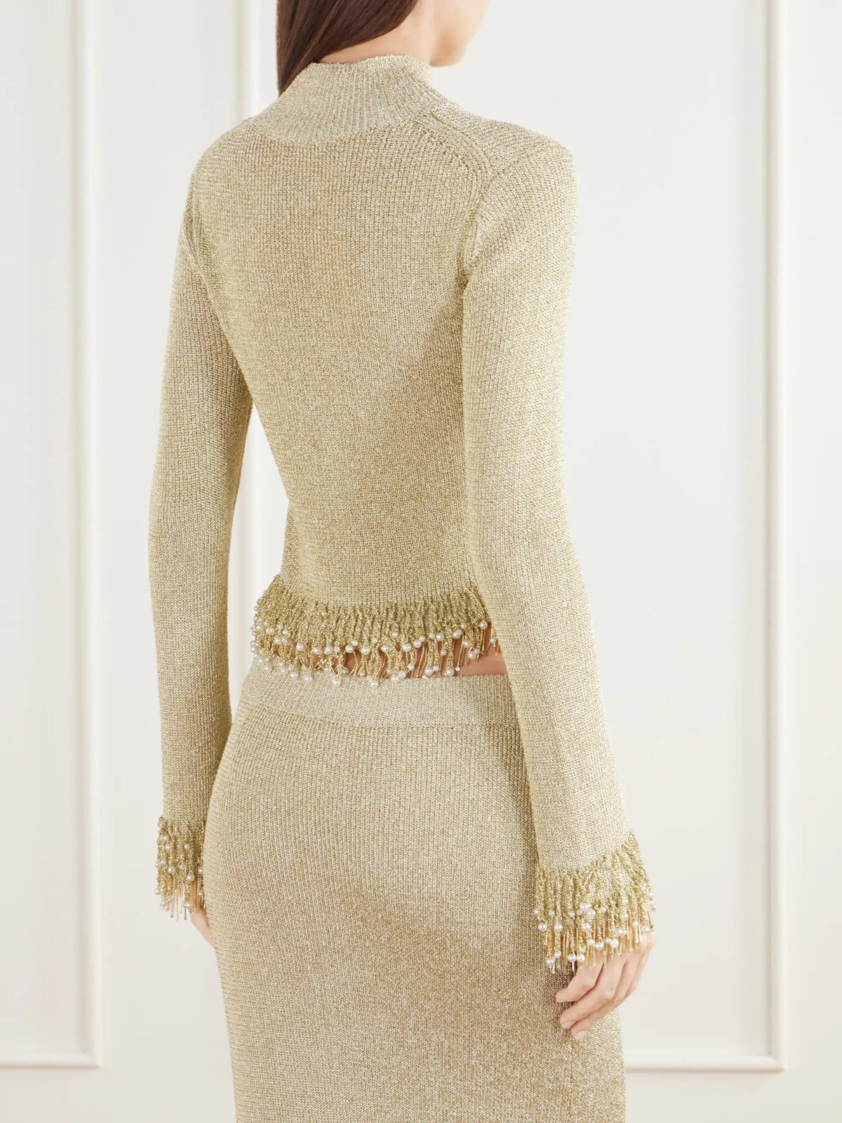 SIMKHAI Tali Bead-embellished Bouclé Top
