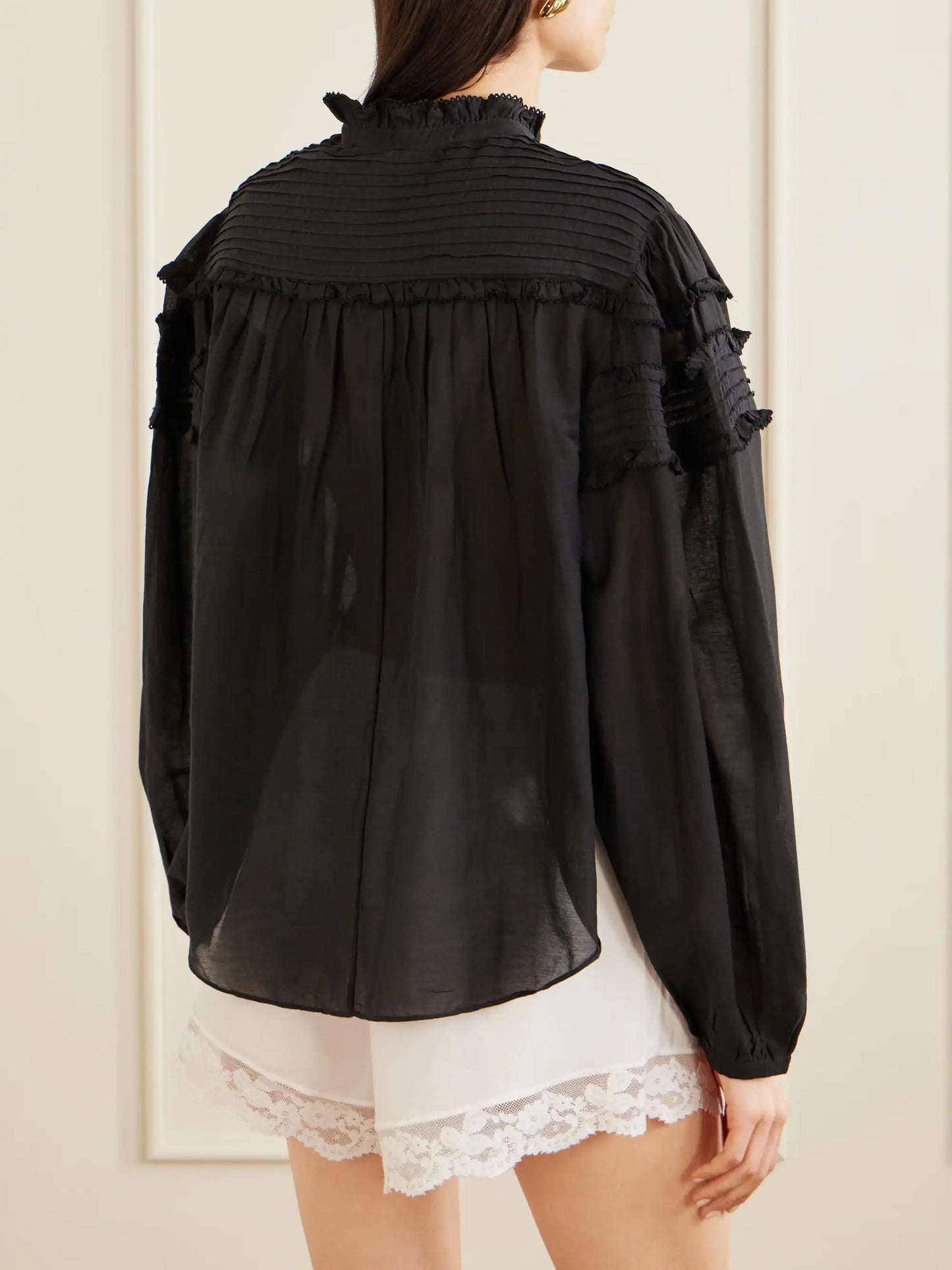 Doane Ruffled Cotton-blend Voile Blouse