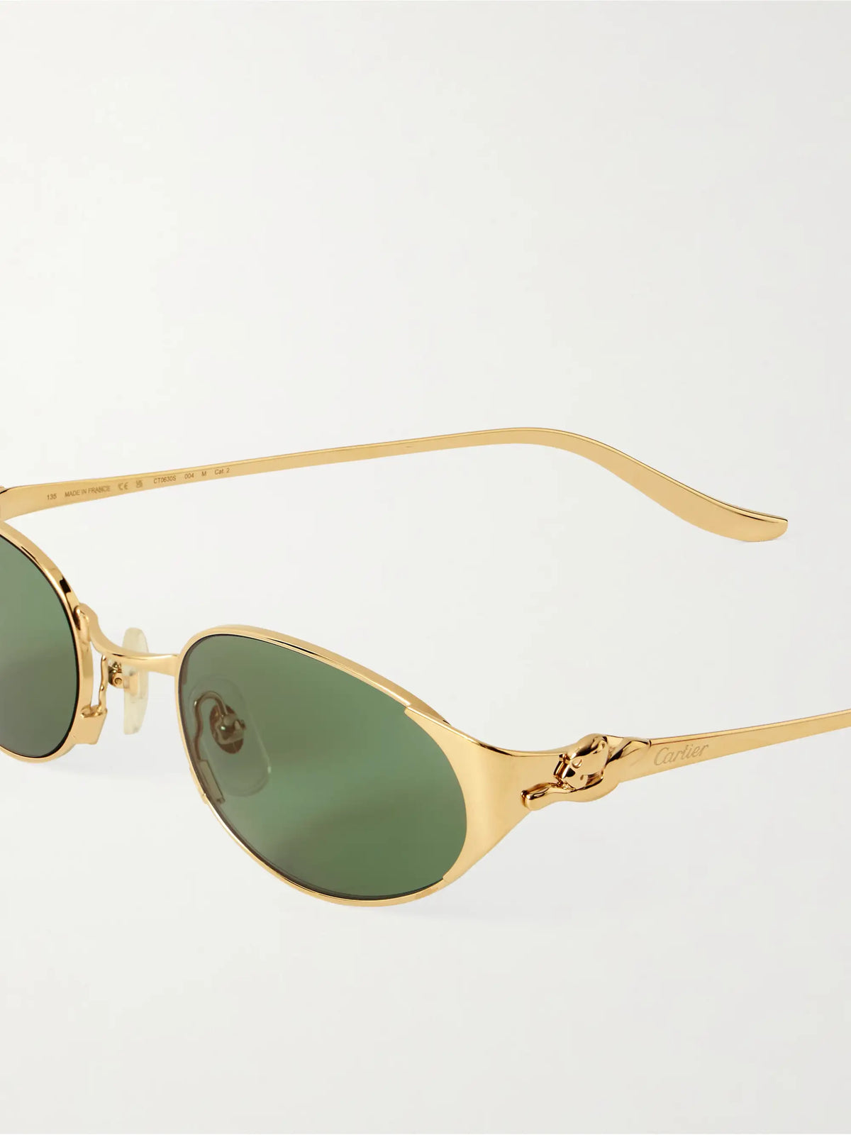 Panthère De Cartier Oval-frame Gold-tone Sunglasses