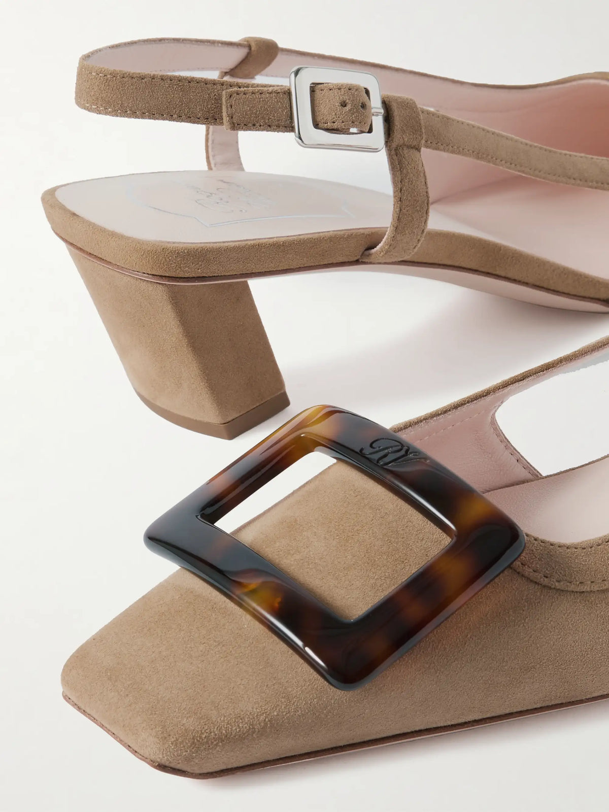 Belle Vivier 45 Suede Slingback Pumps