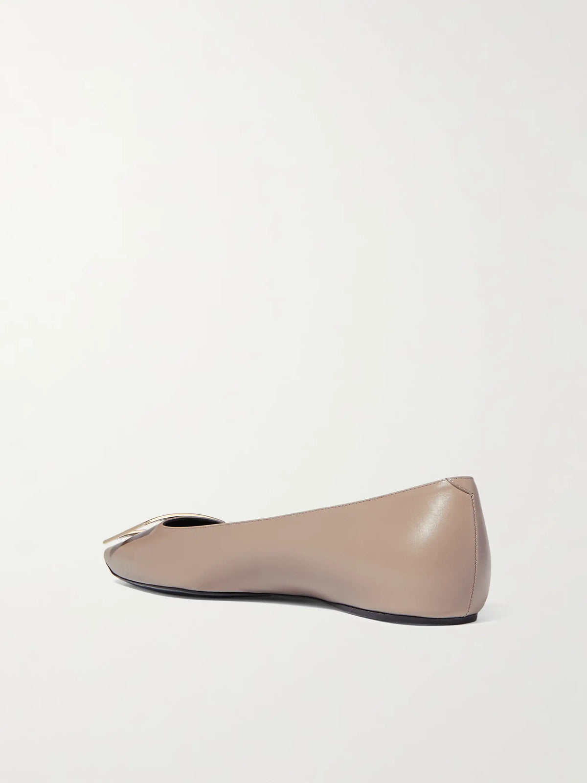 Quadrata Trompette Embellished Leather Ballet Flats