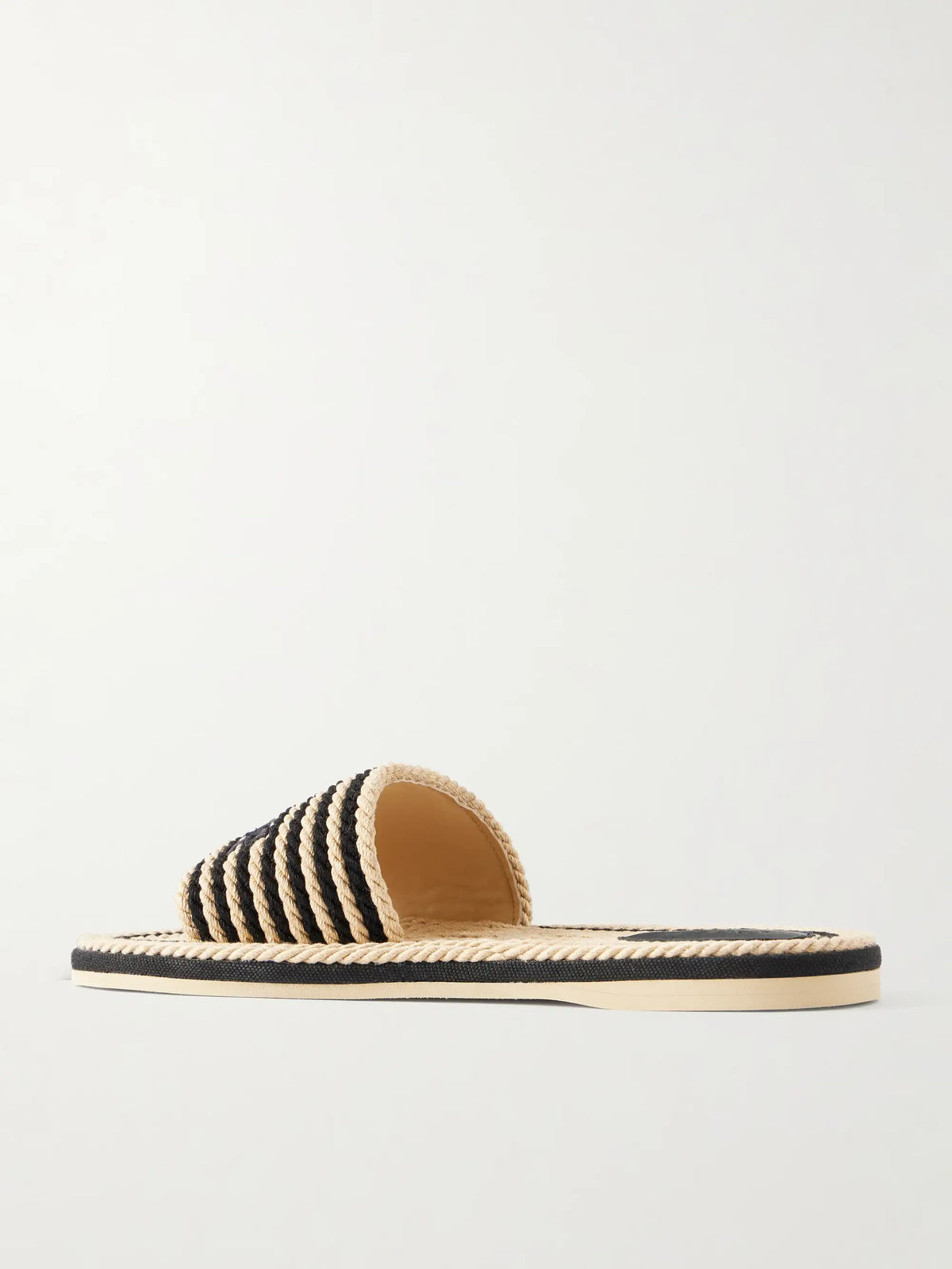 Embroidered Striped Cord Slides