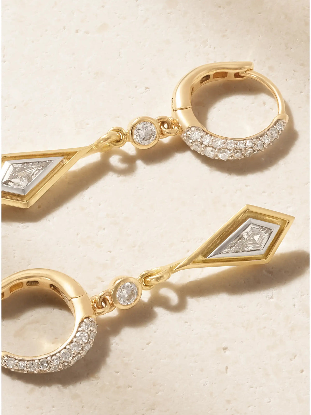 Lucy Delius Small Kite 18-karat Gold Diamond Earrings