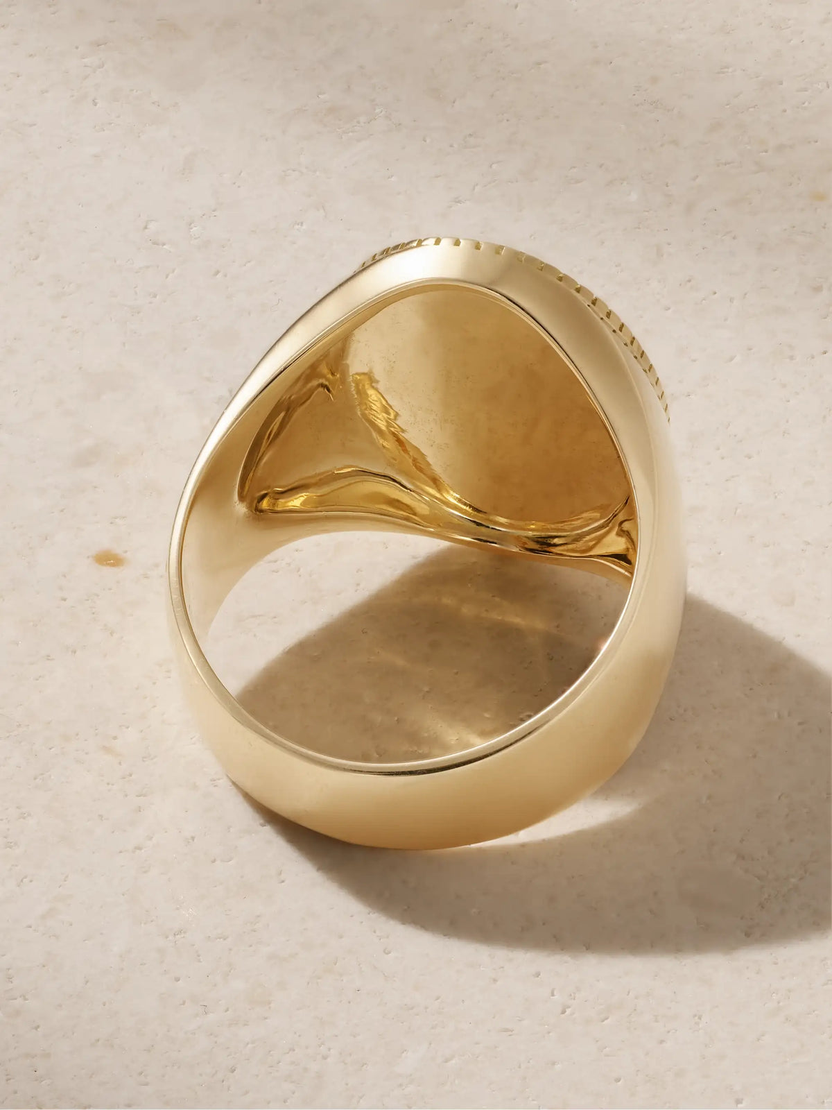 Internal Compass 18-karat Gold And Enamel Signet Ring