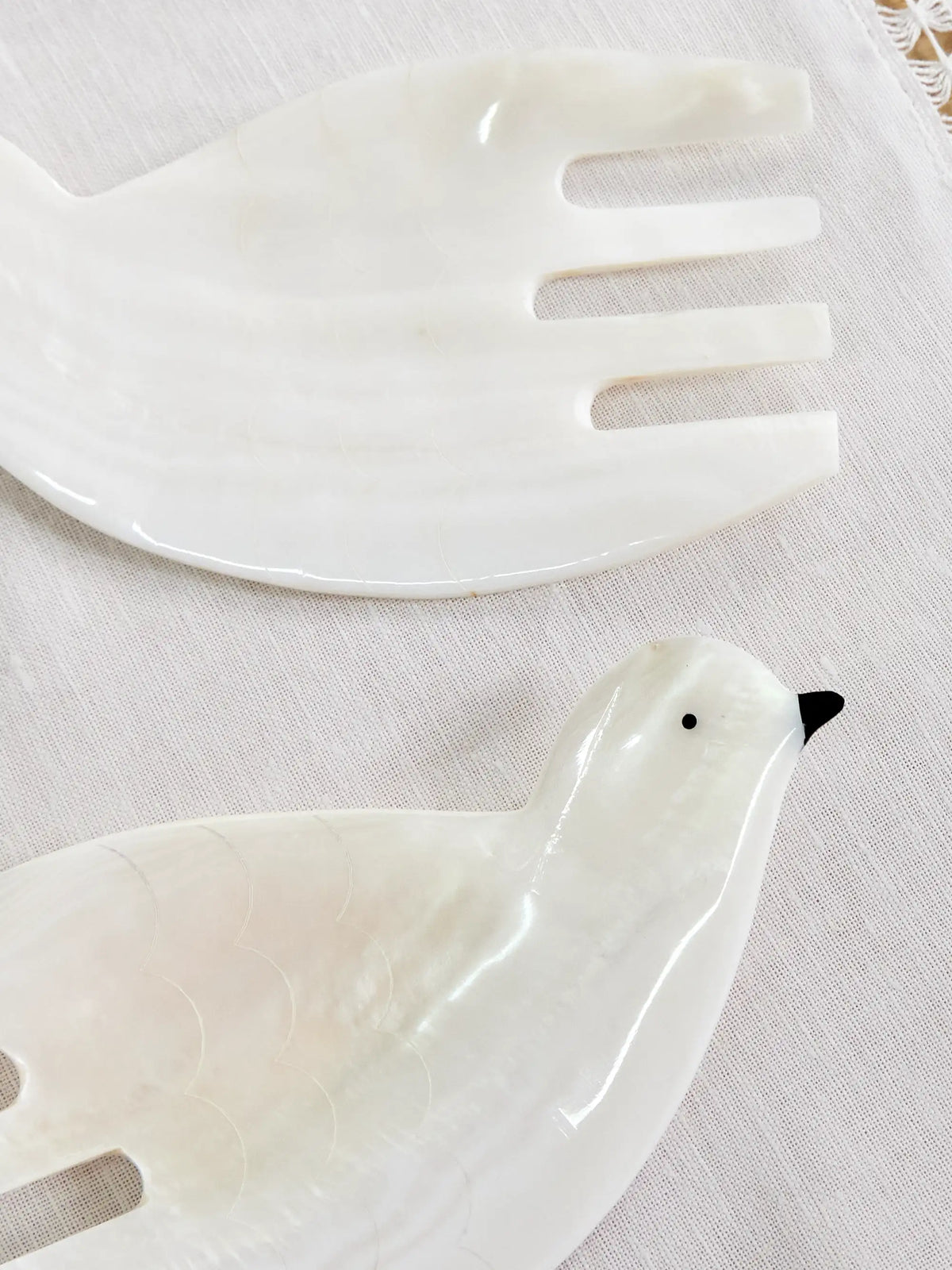 Dove Mother-of-pearl Salad Servers