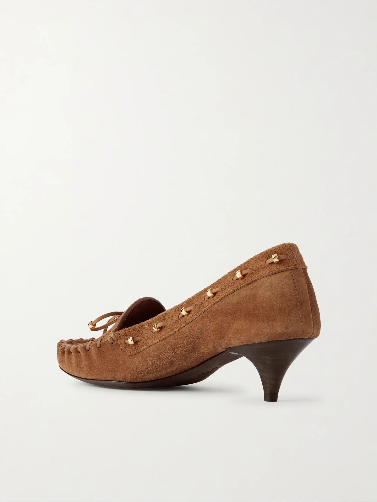 Milly Embellished Whipstitched Suede Pumps