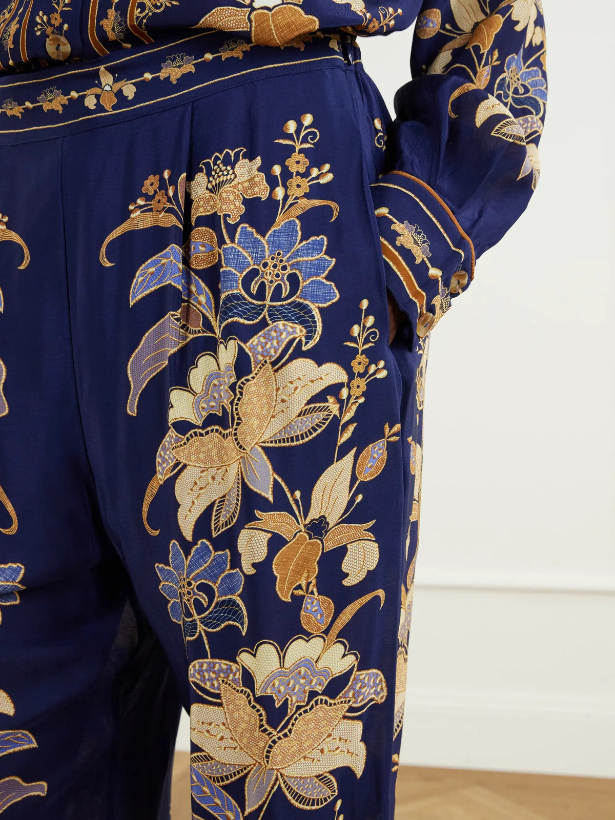 Farm Rio Lara Floral-print Crepe De Chine Wide-leg Pants